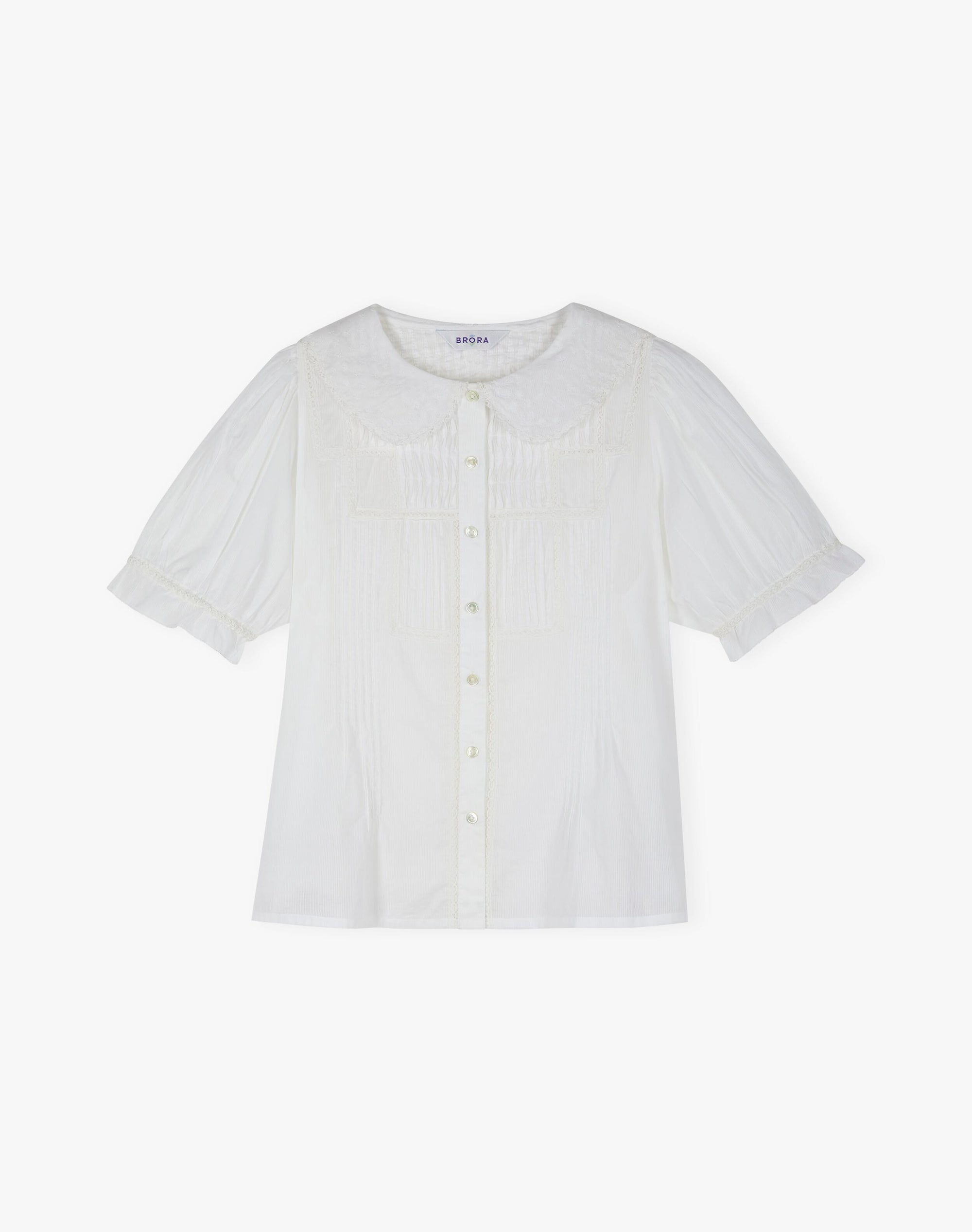 Organic Cotton Lace Trim Blouse