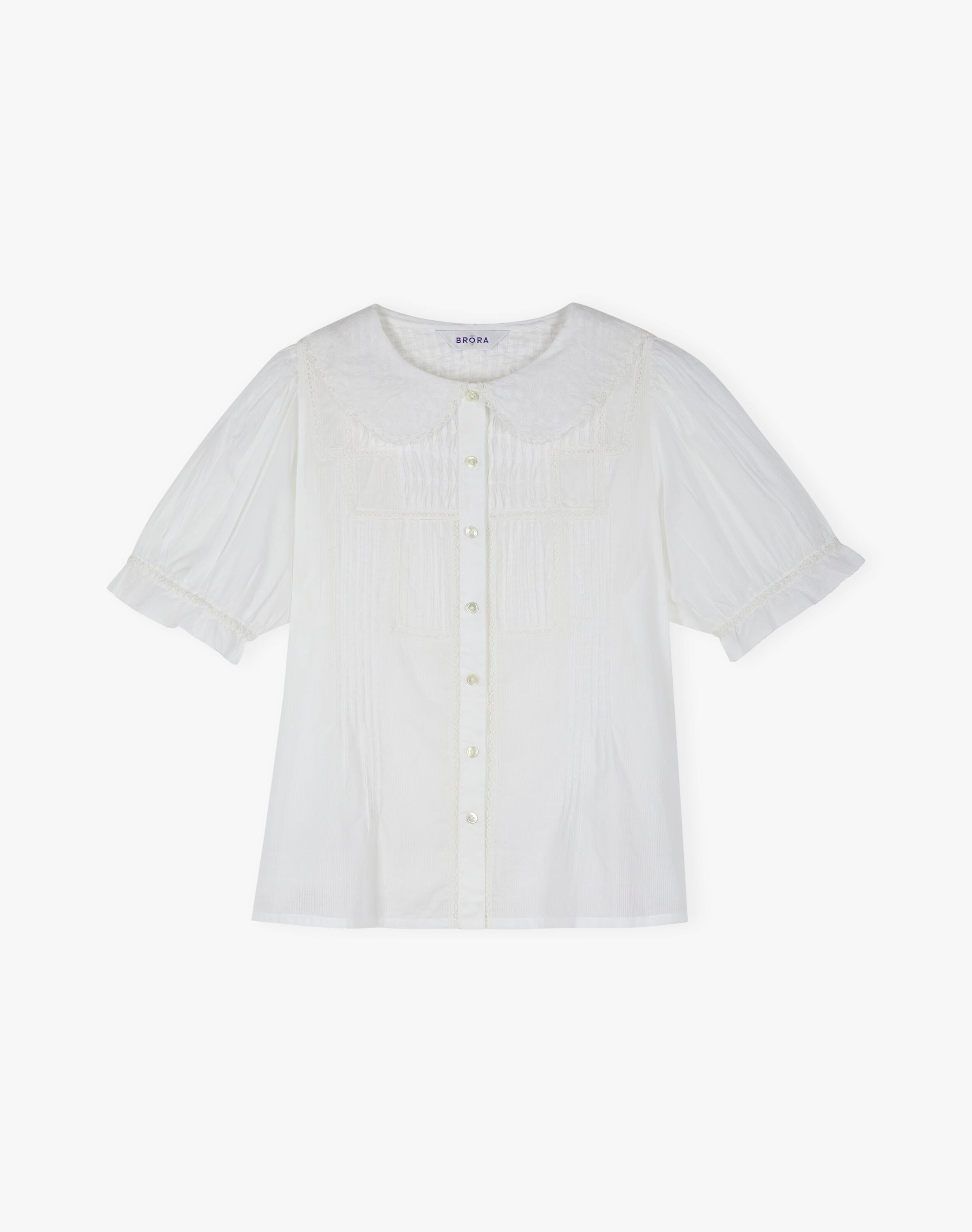 Organic Cotton Lace Trim Blouse