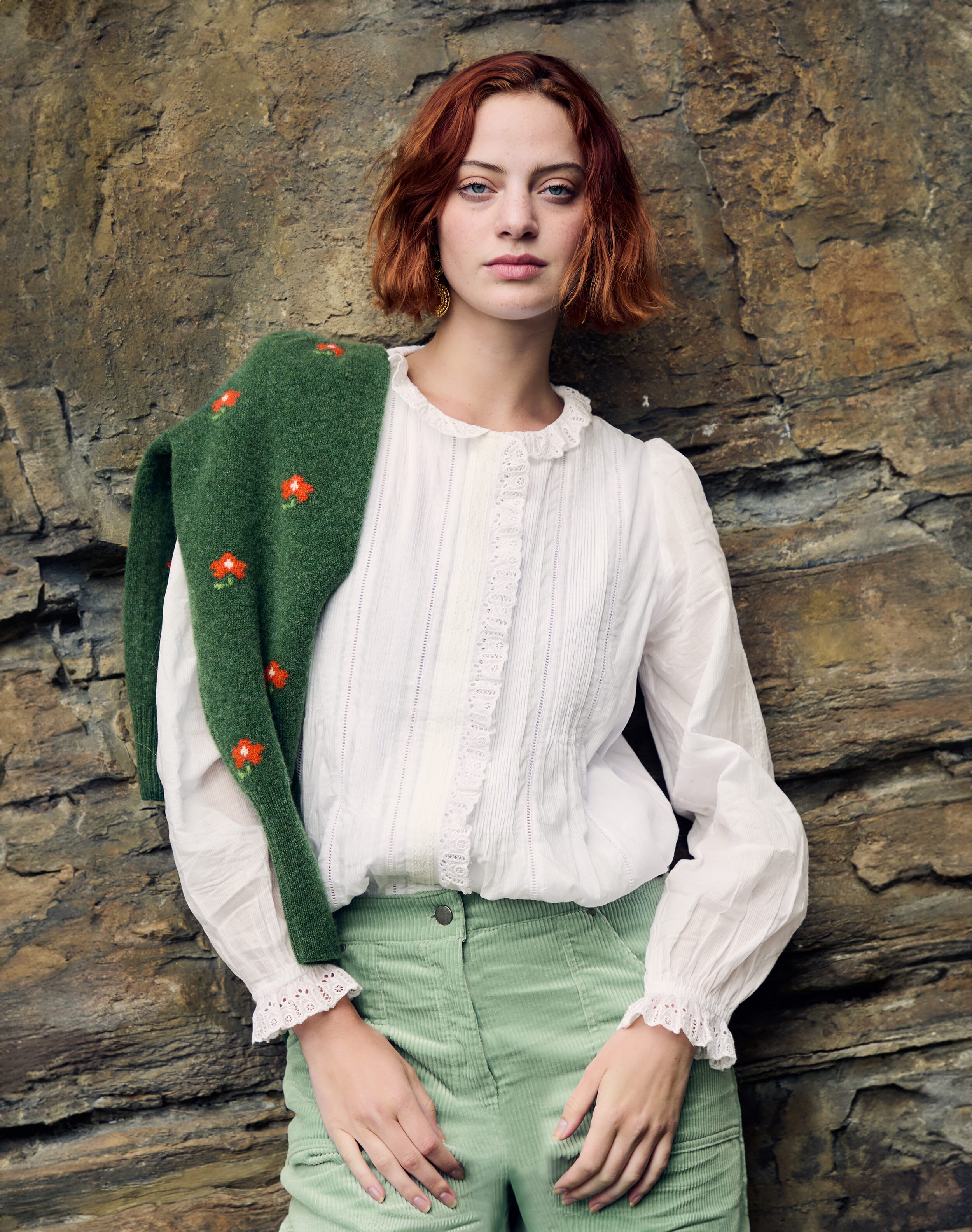 Organic Cotton Pintuck Blouse