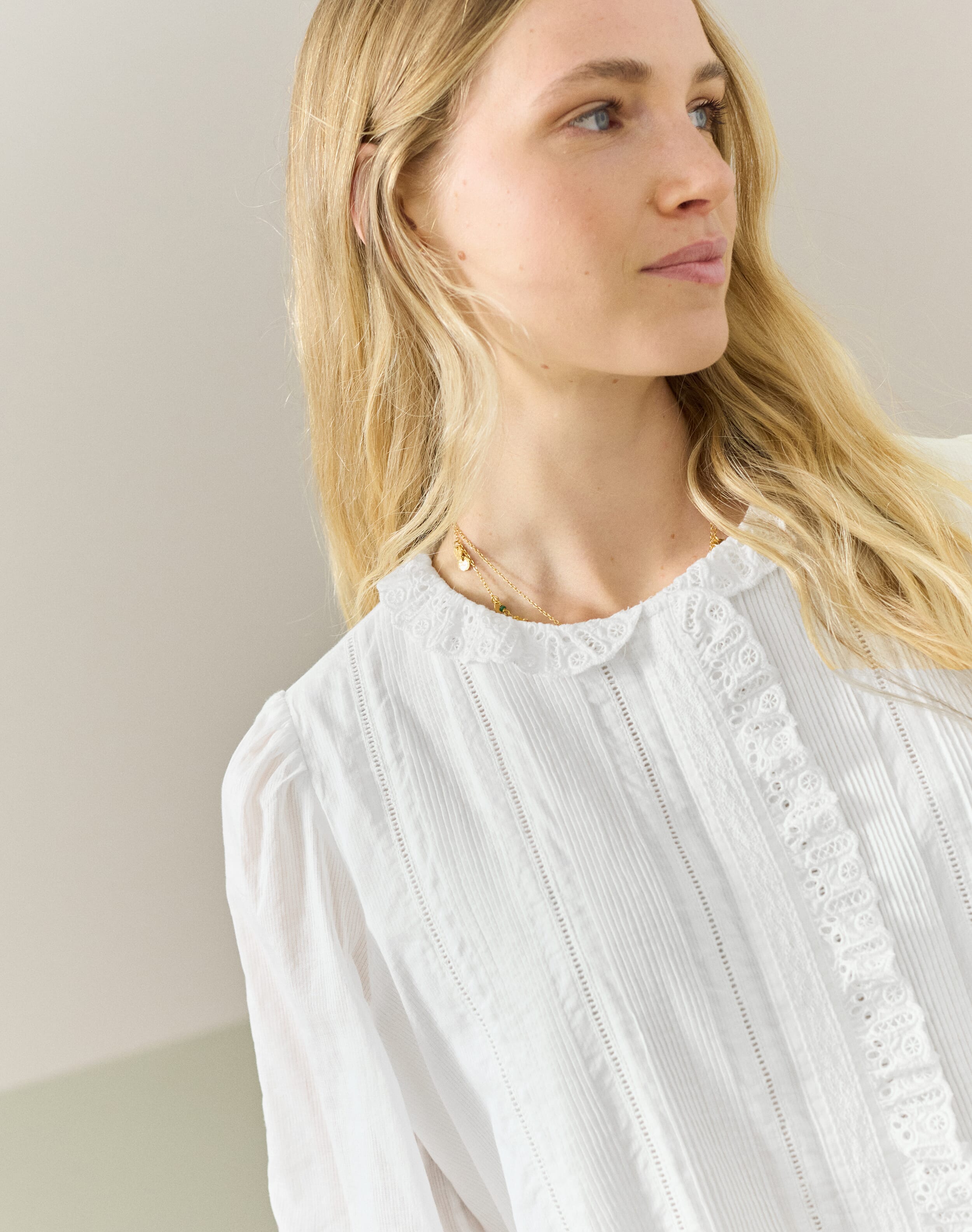 Organic Cotton Pintuck Blouse