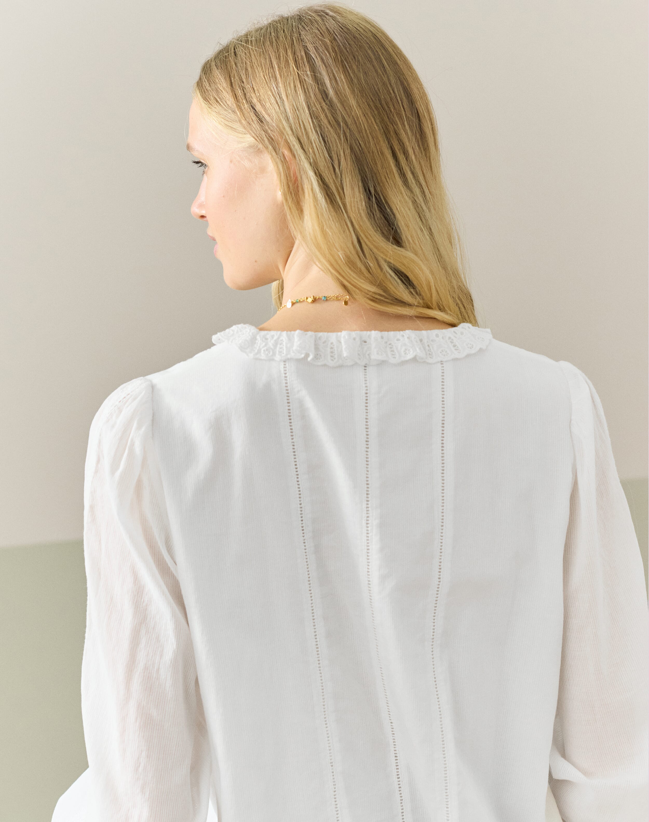 Organic Cotton Pintuck Blouse