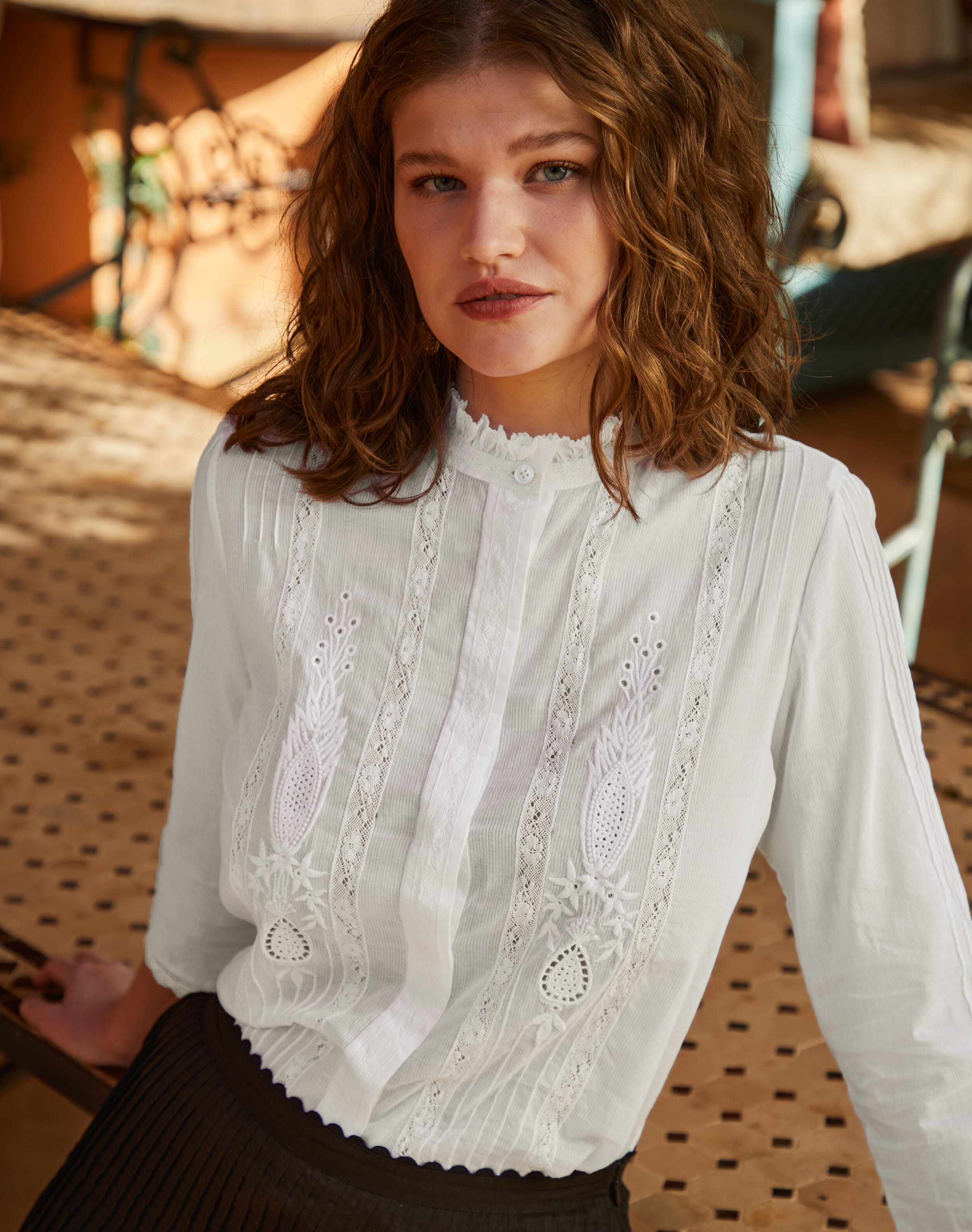 Organic Cotton Applique Blouse