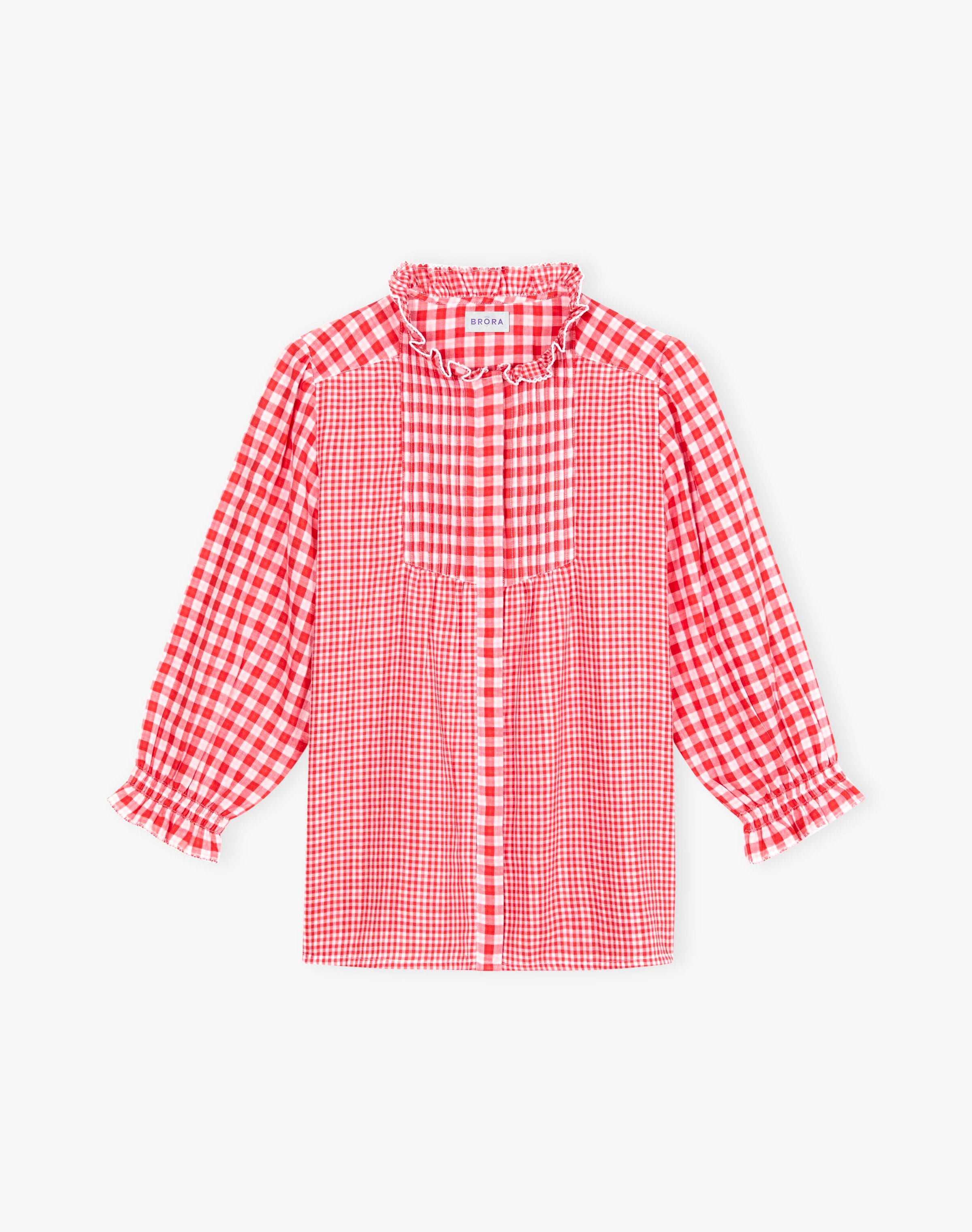 Cotton Gingham Patchwork Blouse