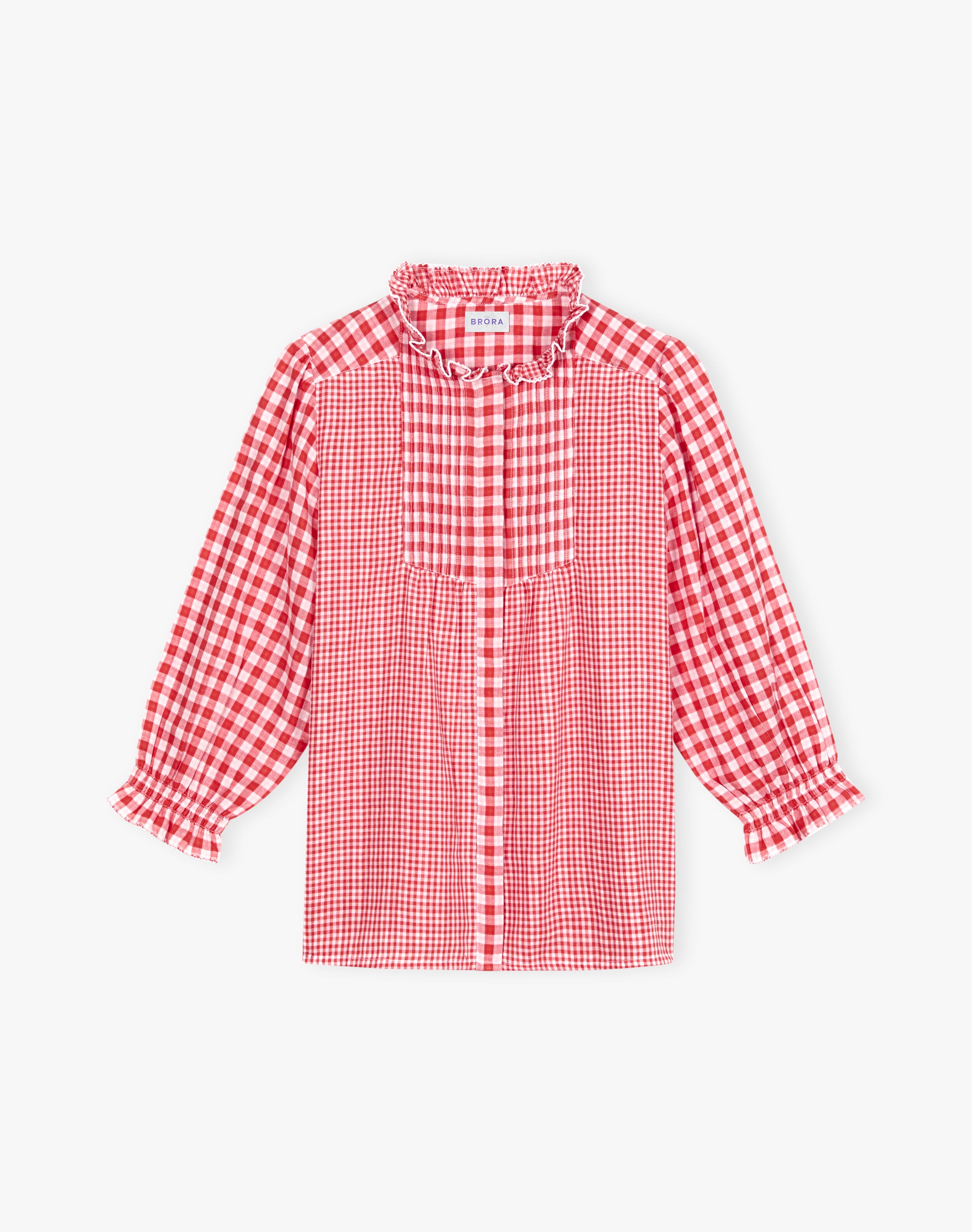 Cotton Gingham Patchwork Blouse
