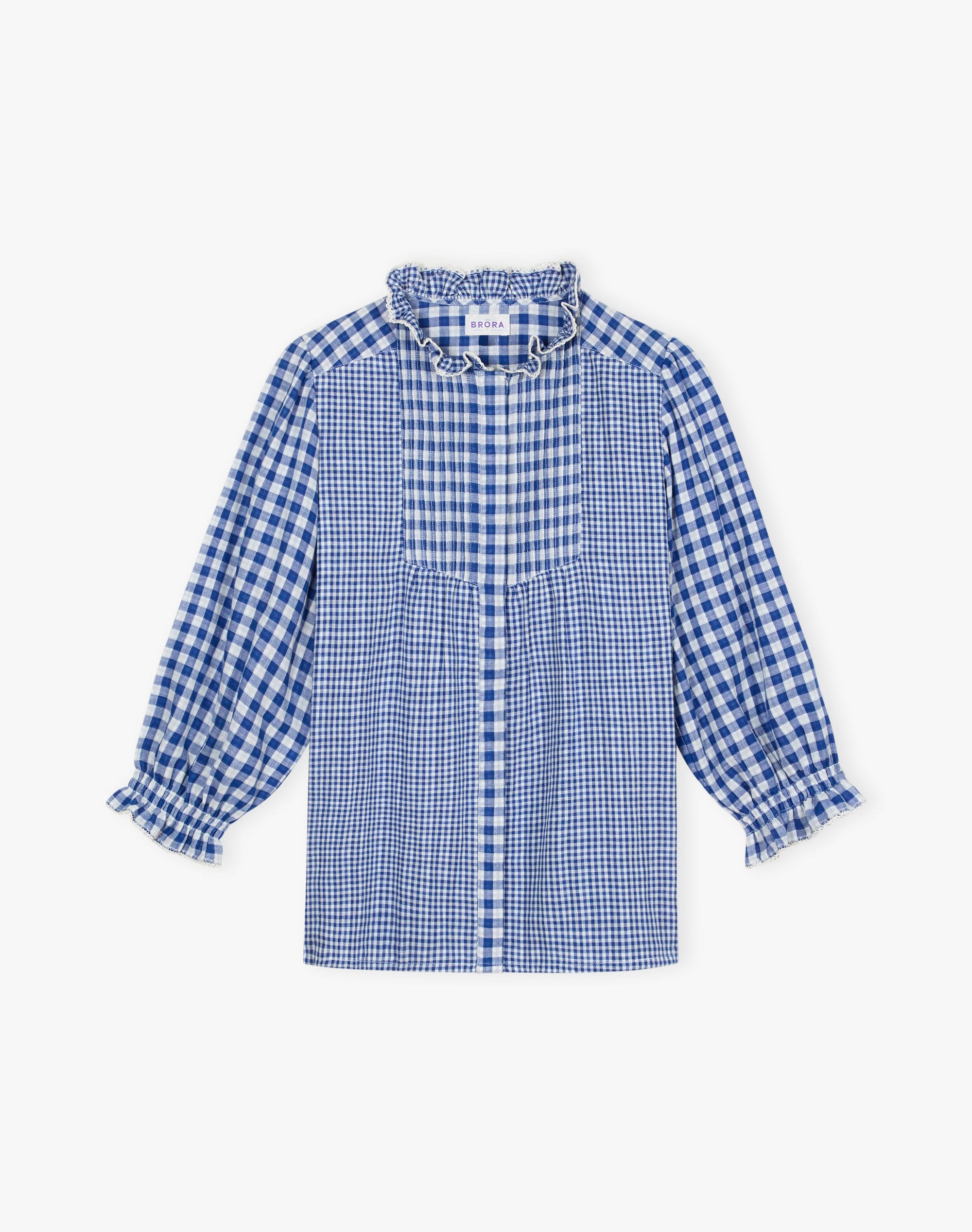 Cotton Gingham Patchwork Blouse