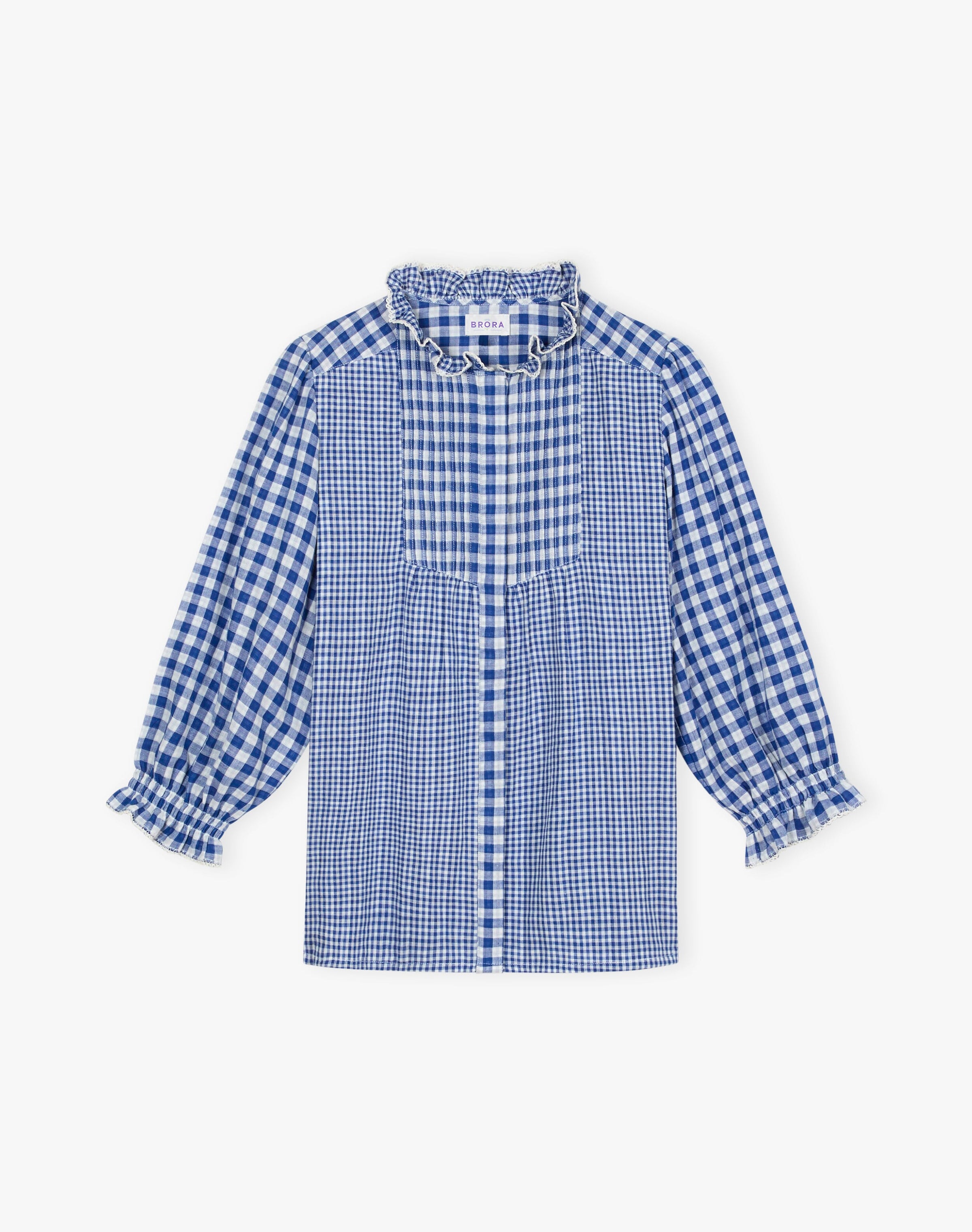 Cotton Gingham Patchwork Blouse