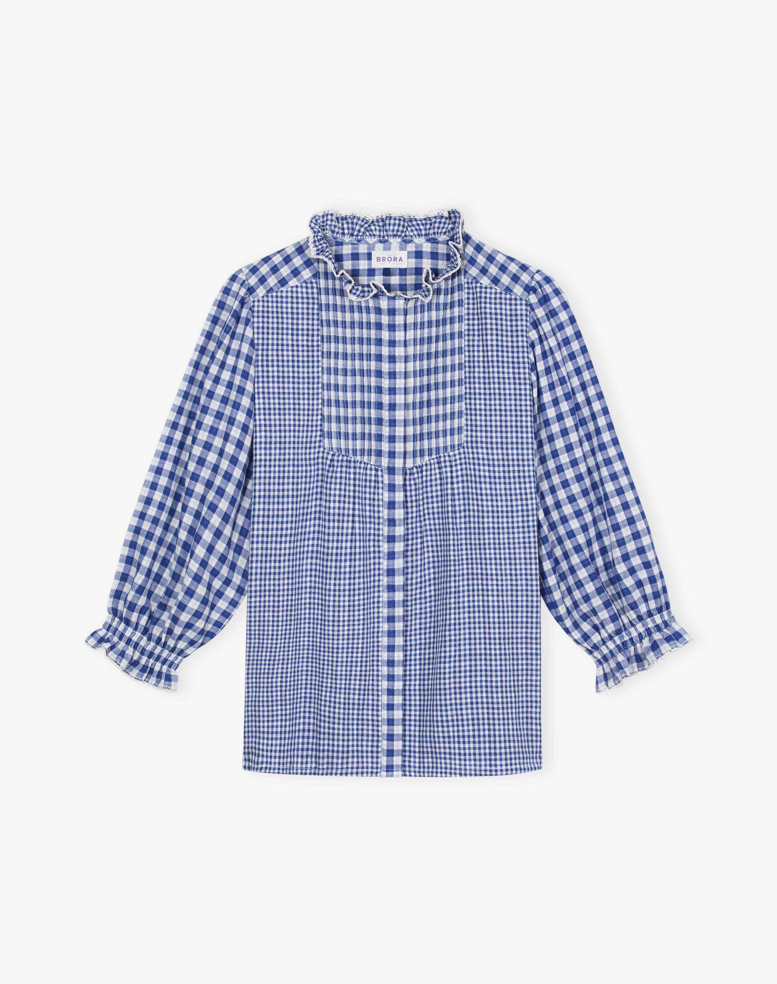 Cotton Gingham Patchwork Blouse