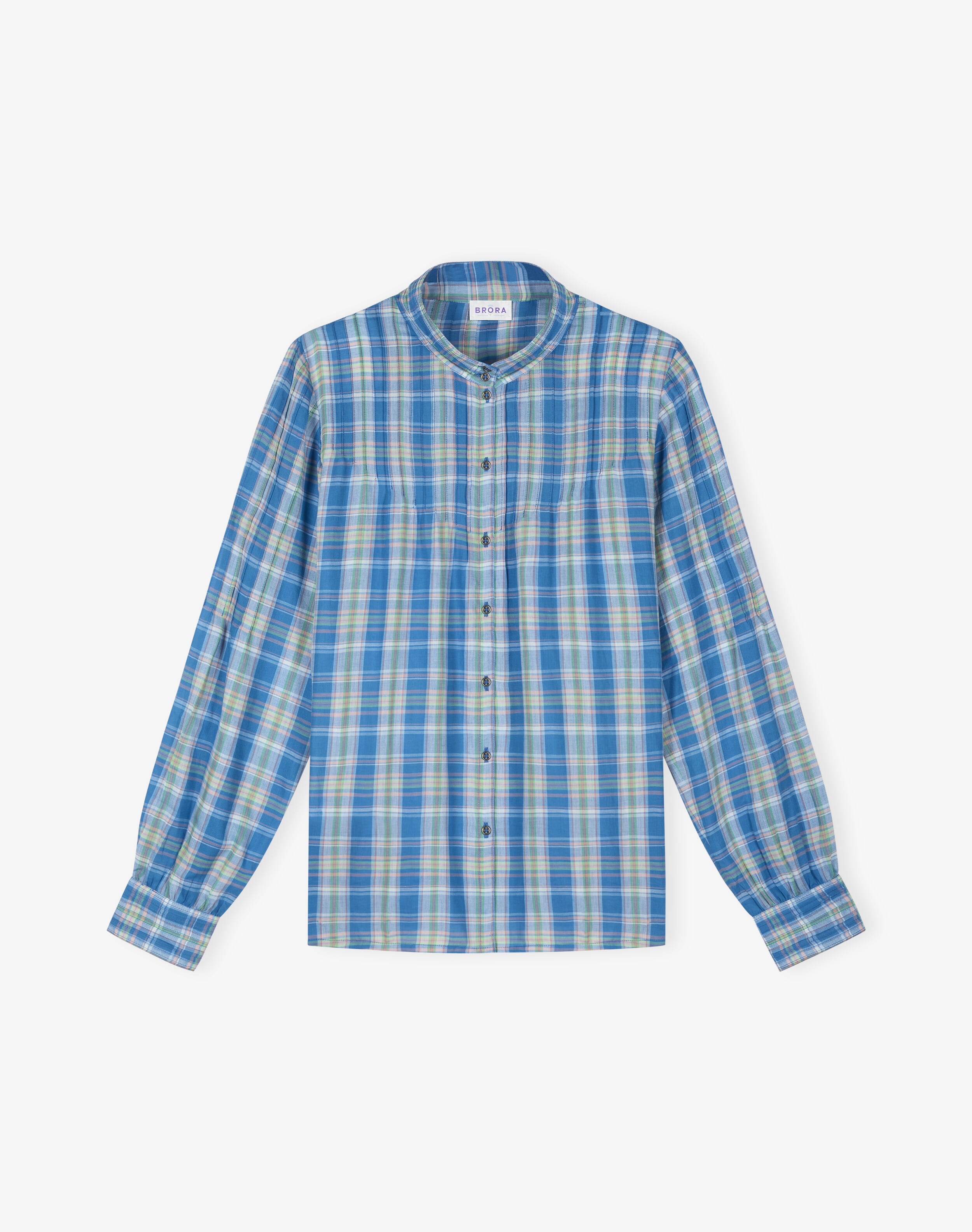 Cotton Check Pintuck Shirt