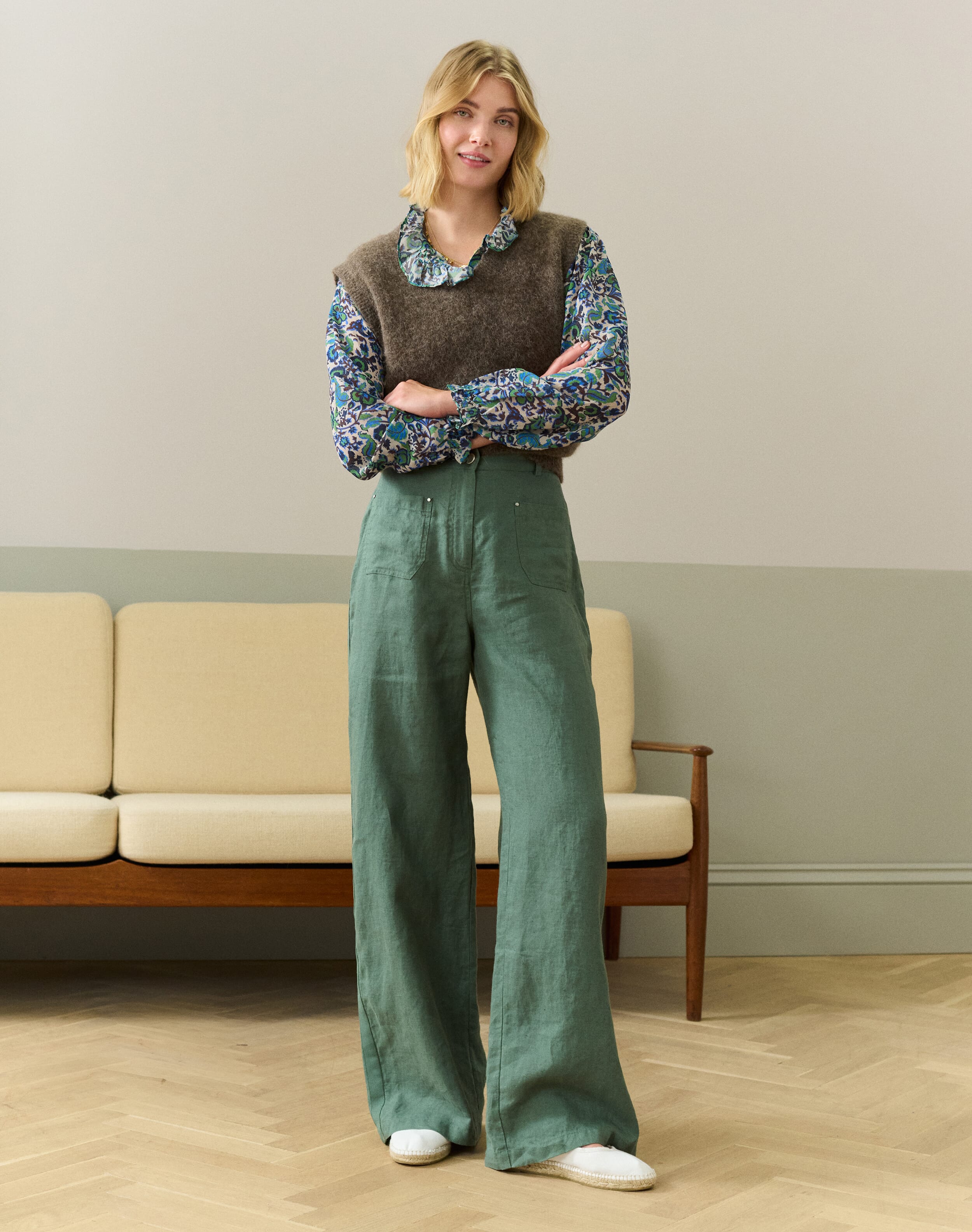 Silk Frill Front Blouse