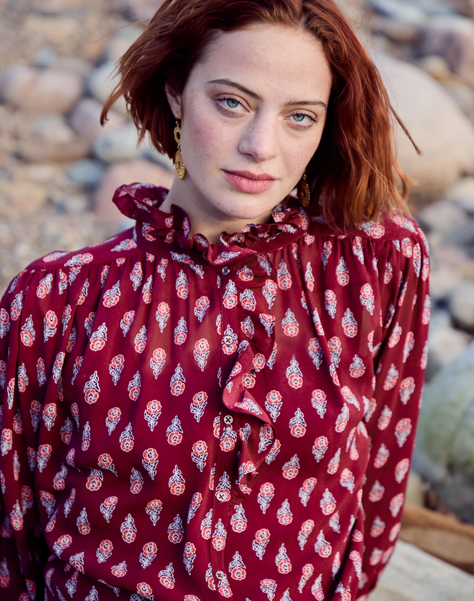 Silk Frill Front Blouse
