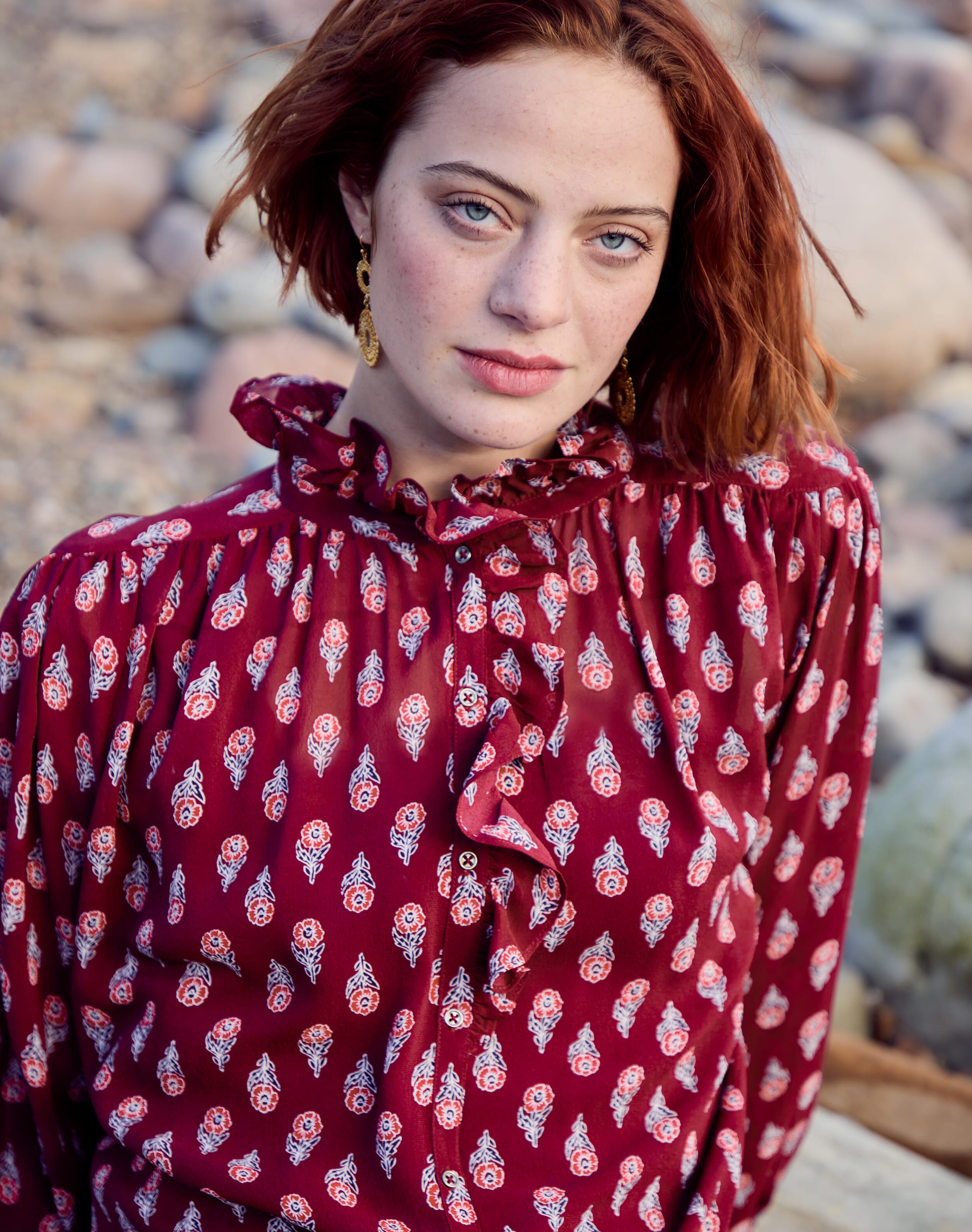 Silk Frill Front Blouse