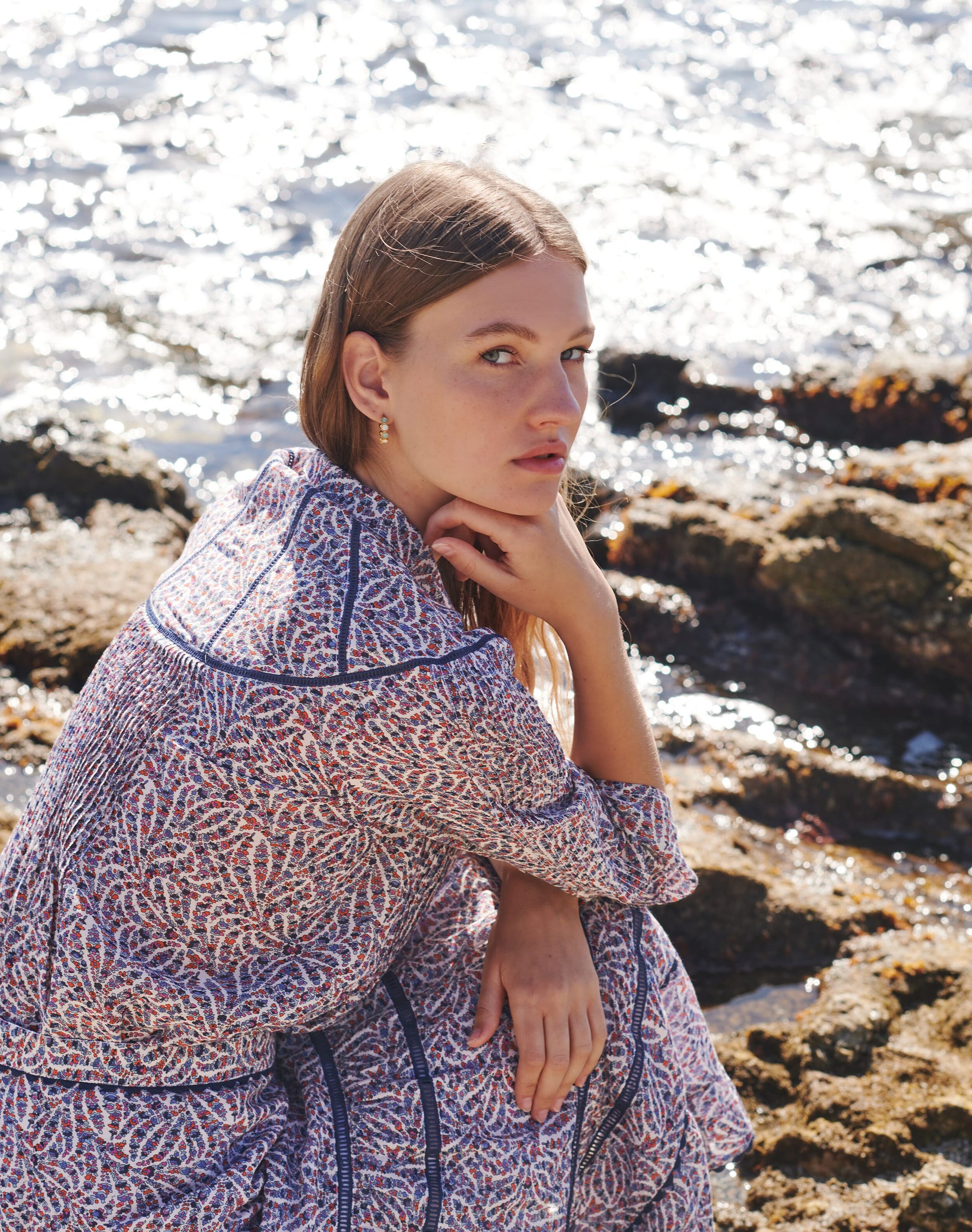 Silk Cotton Ladder Stitch Blouse