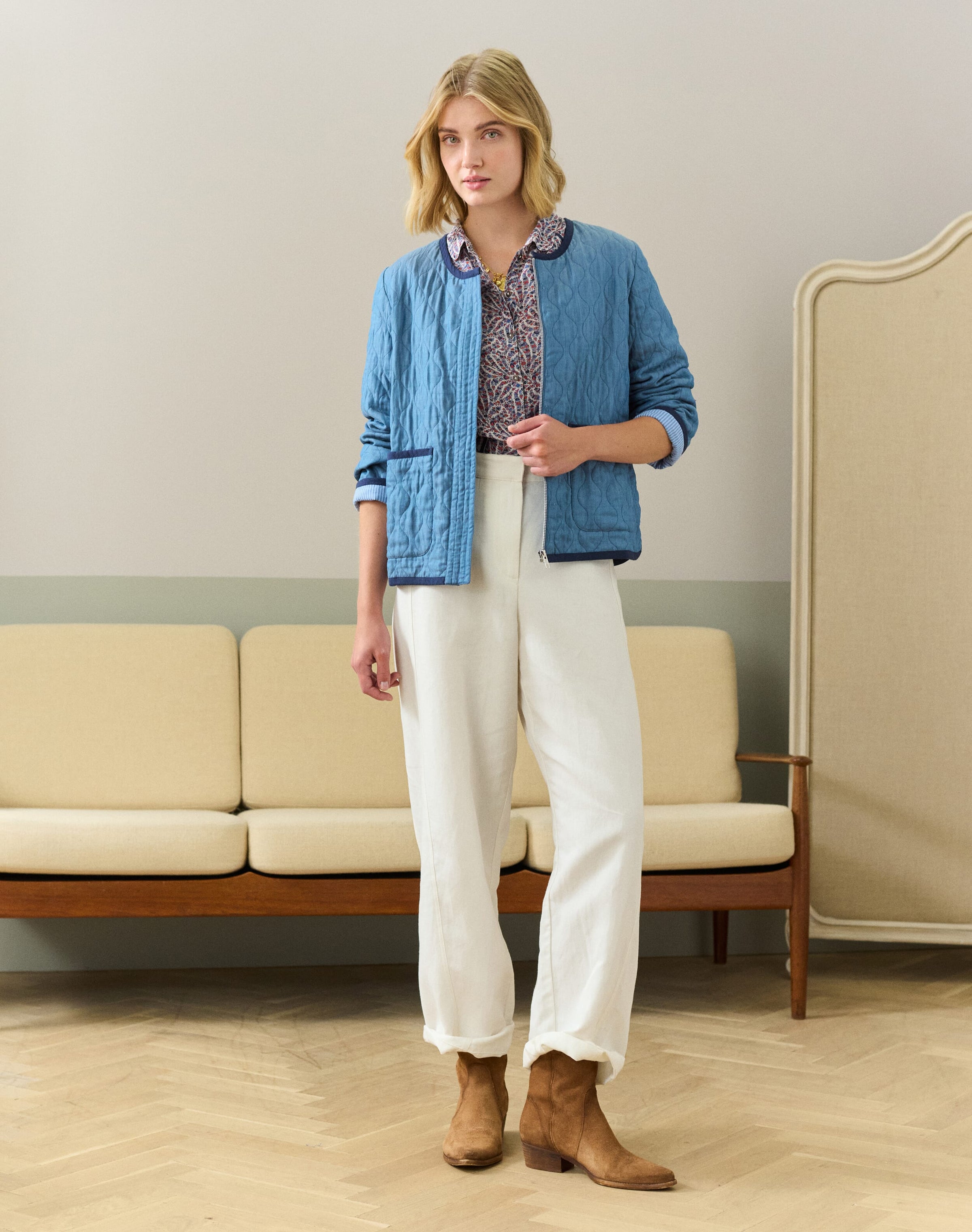 Silk Cotton Ladder Stitch Blouse