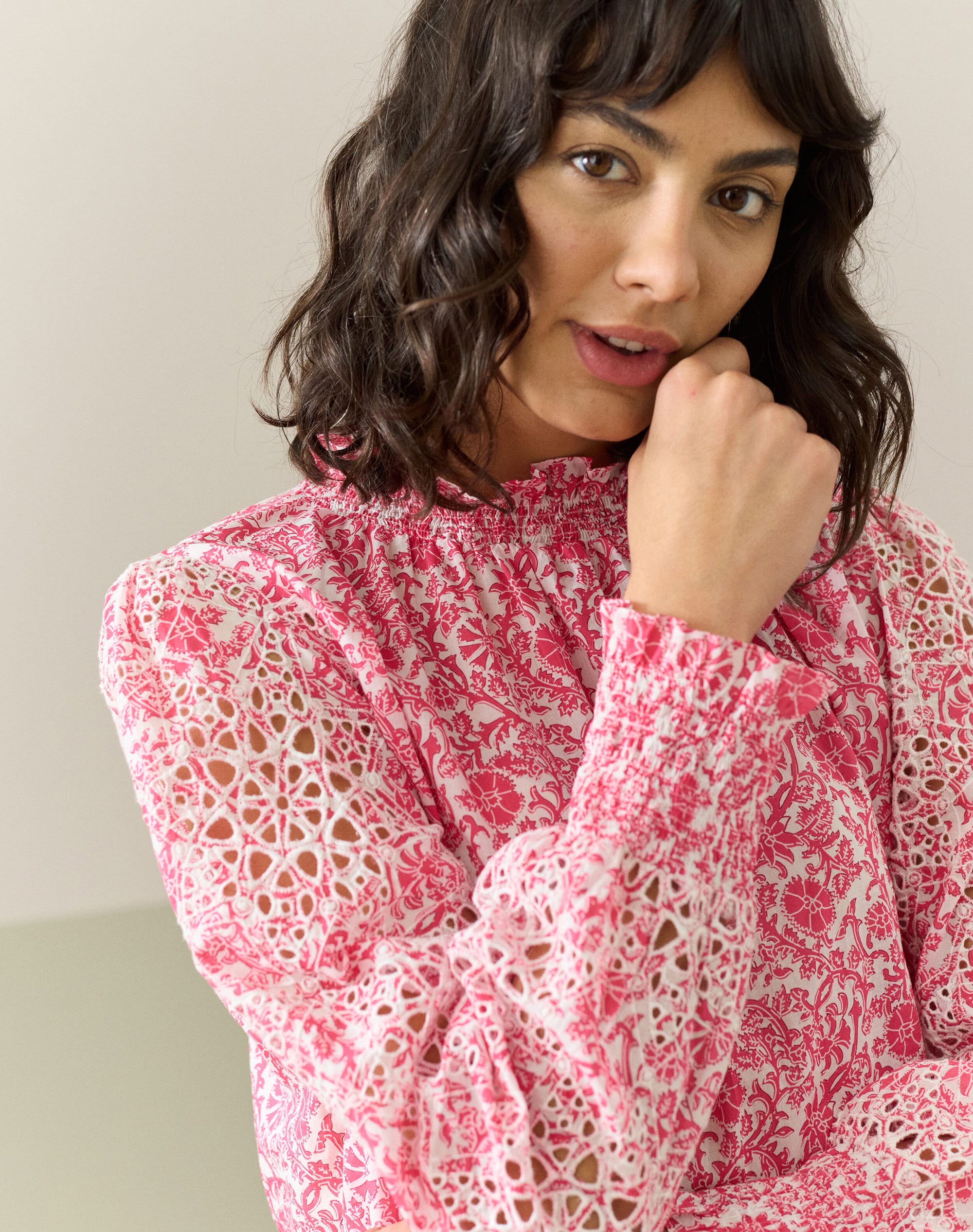 Organic Cotton Voile Broderie Blouse