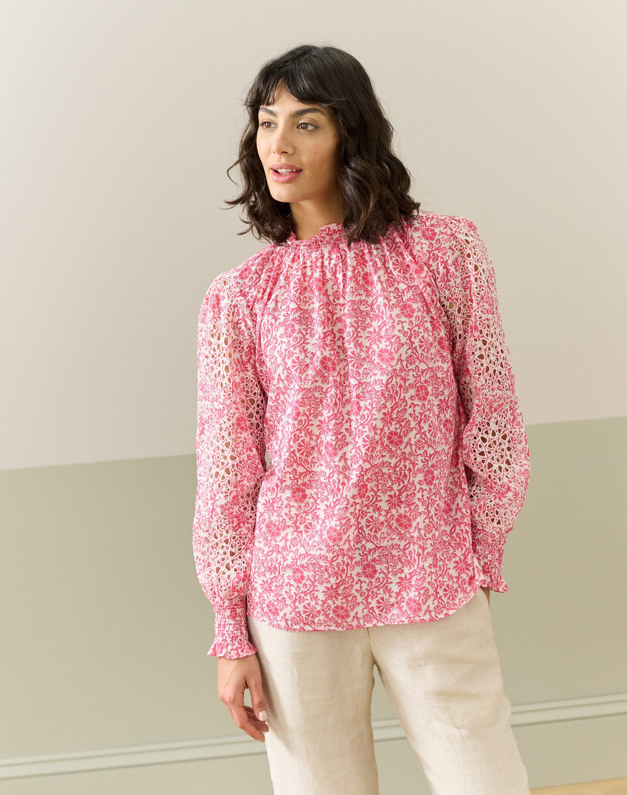 Organic Cotton Voile Broderie Blouse