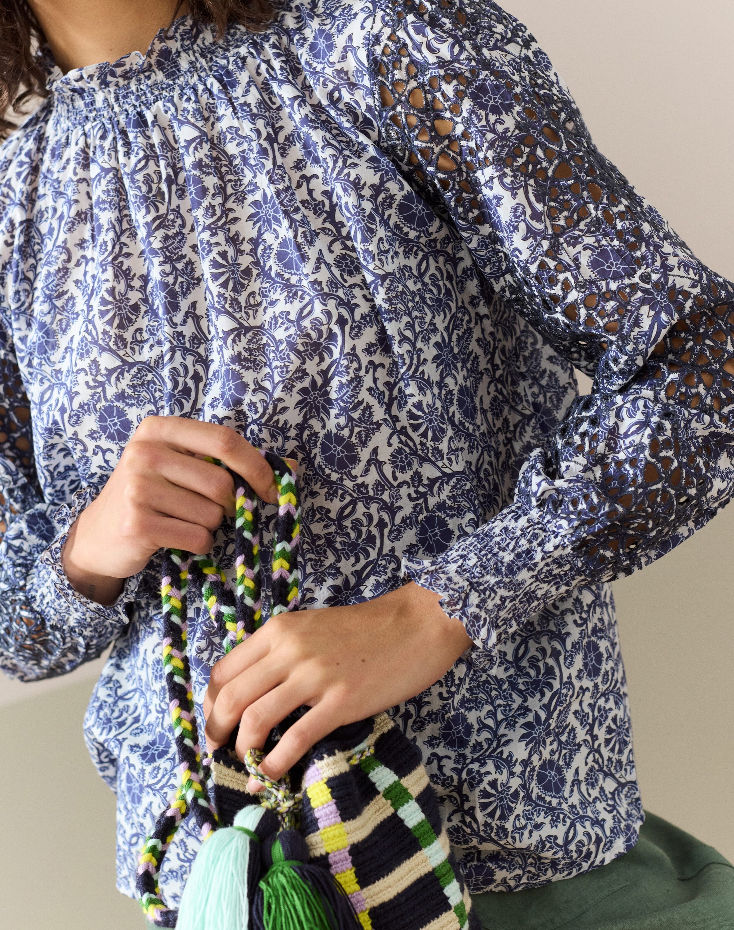 Organic Cotton Voile Broderie Blouse