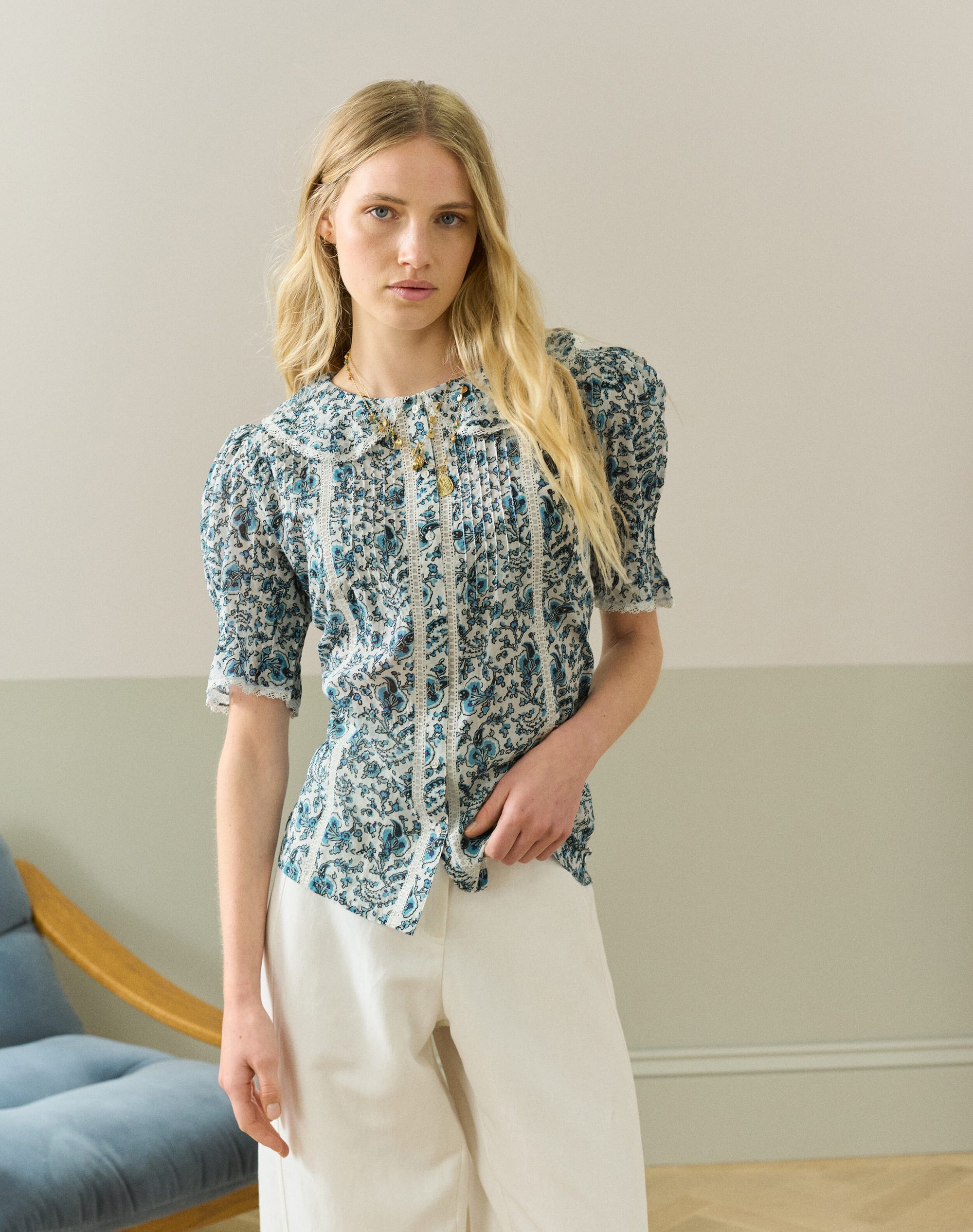 Organic Cotton Paisley Flower Blouse