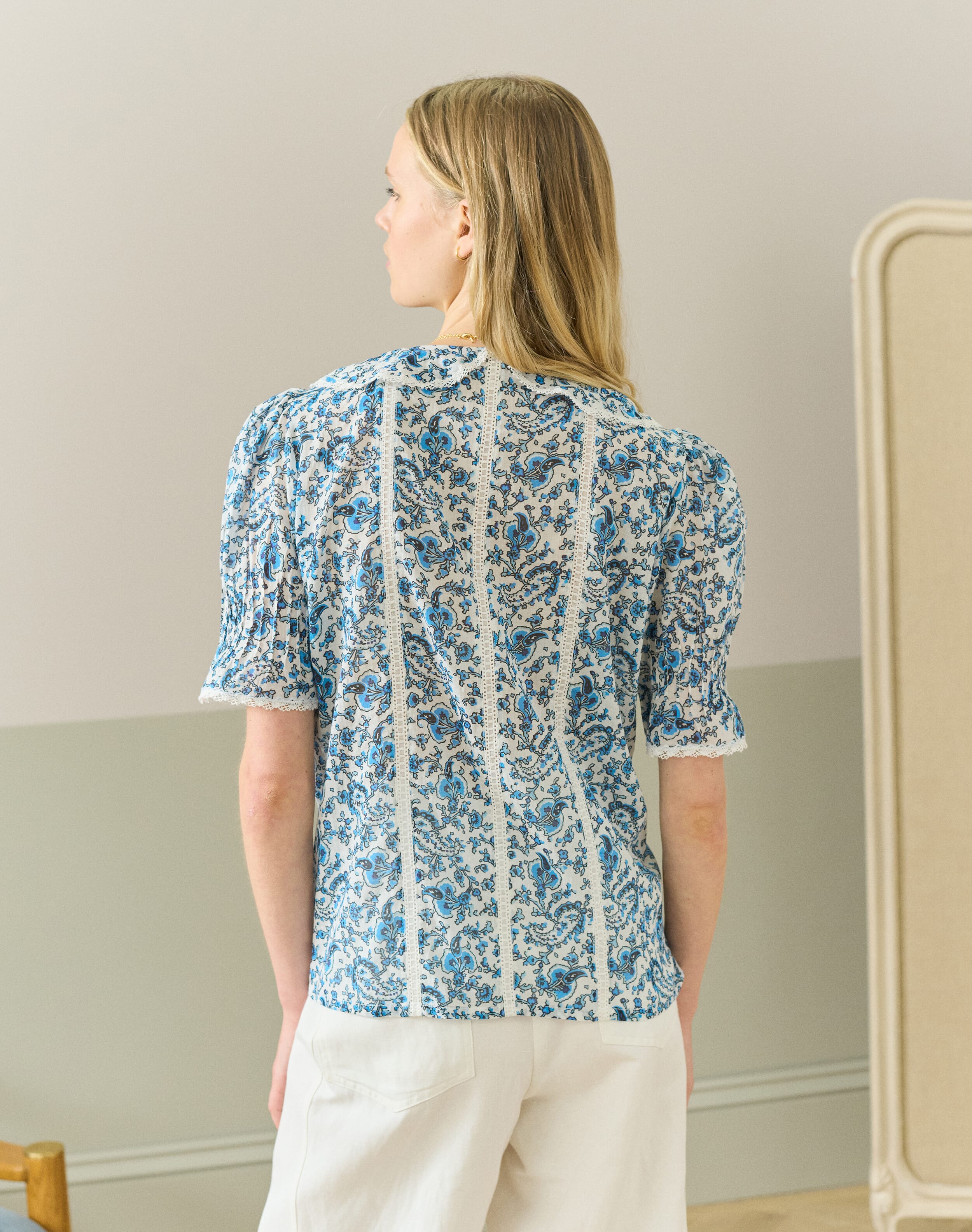 Organic Cotton Paisley Flower Blouse