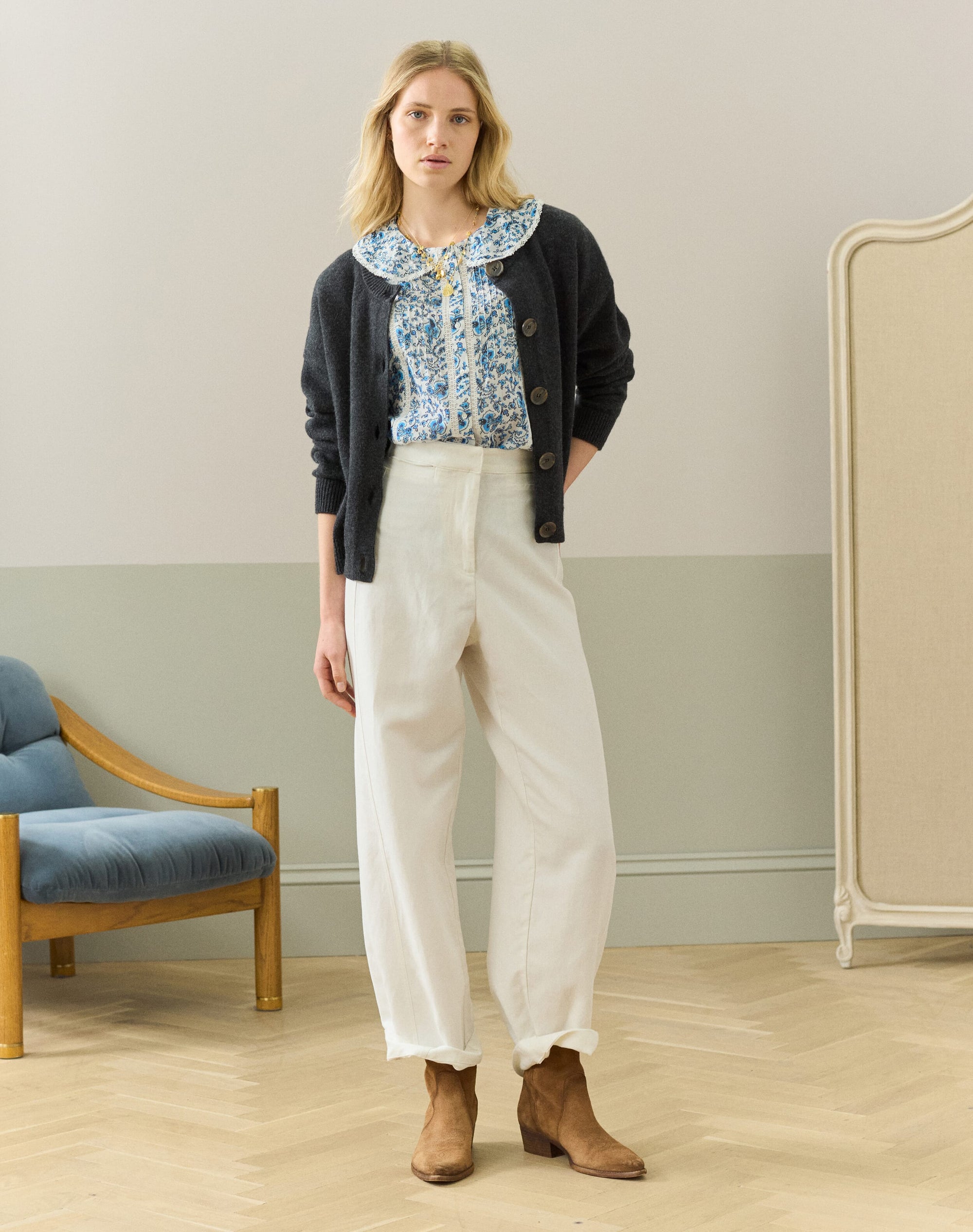 Organic Cotton Paisley Flower Blouse