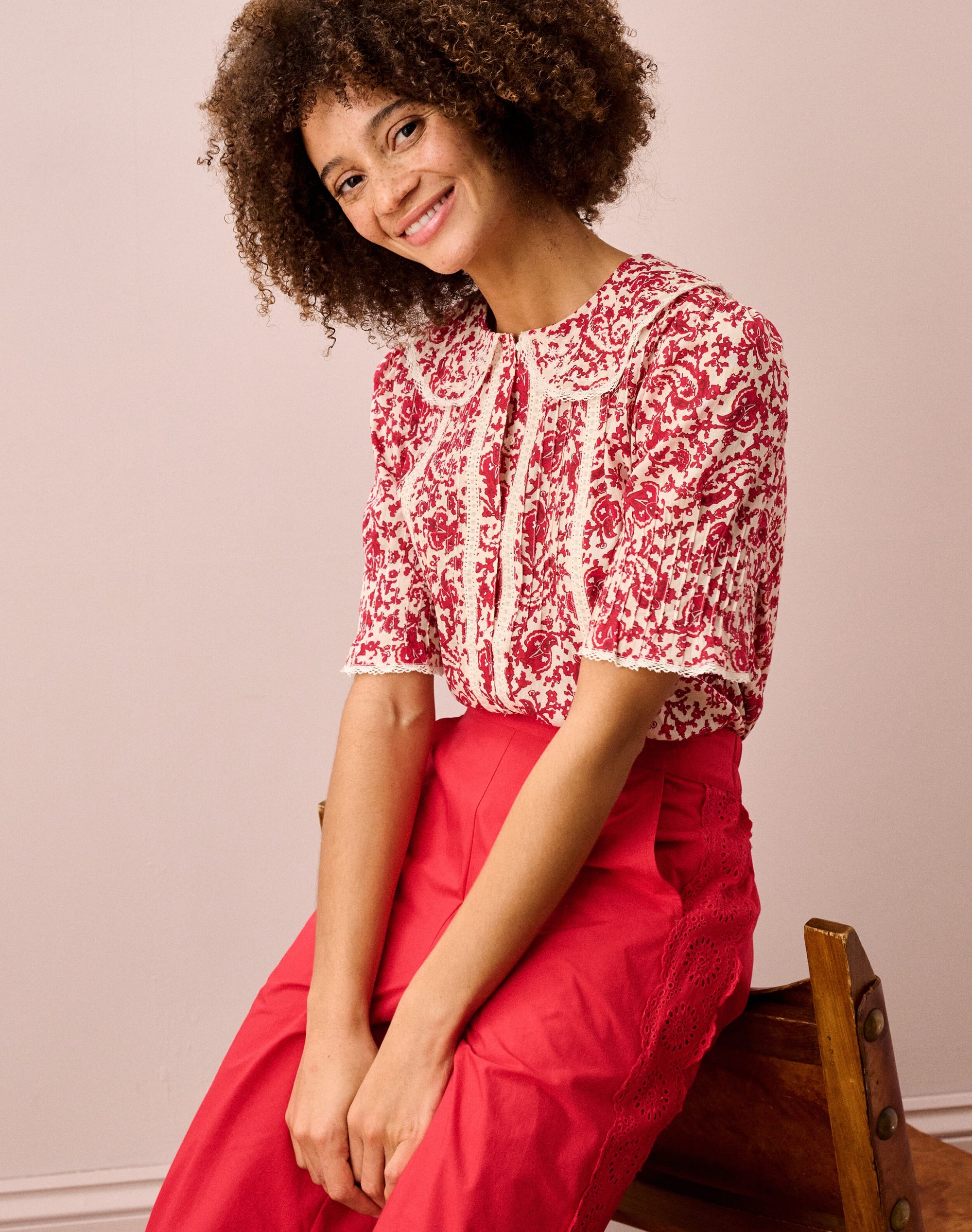 Organic Cotton Paisley Flower Blouse