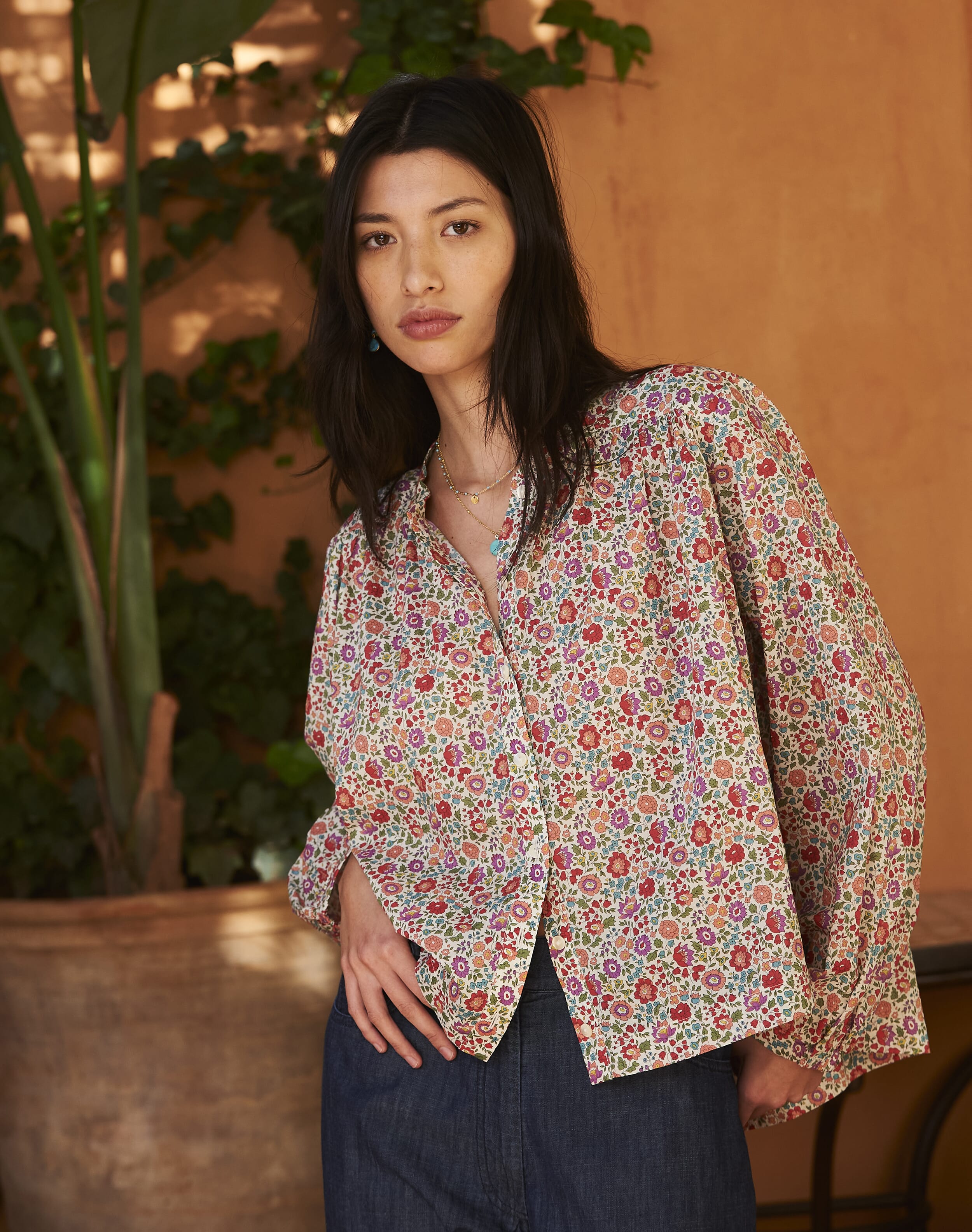 Liberty Print Organic Cotton Smock Shirt