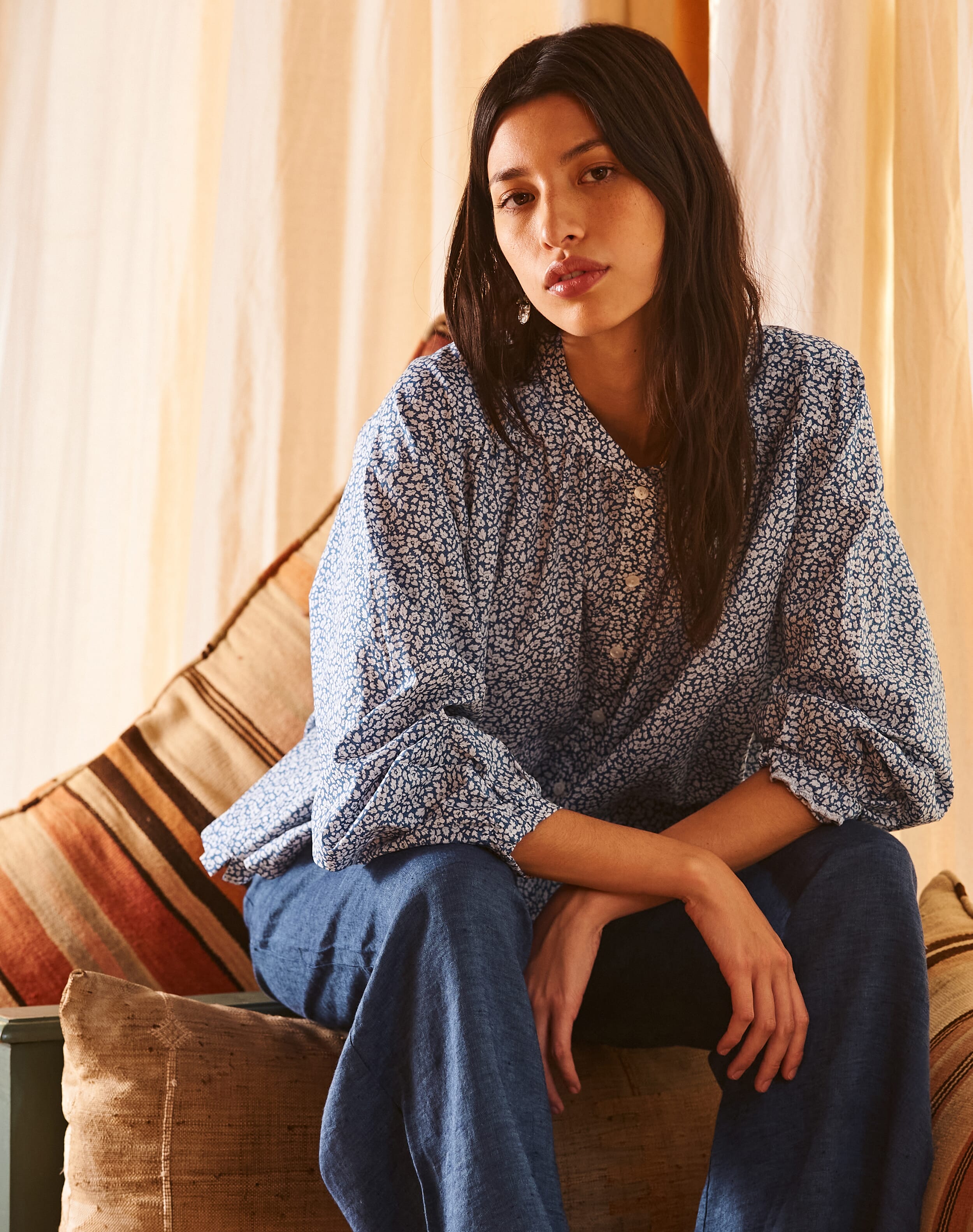 Liberty Print Organic Cotton Smock Shirt