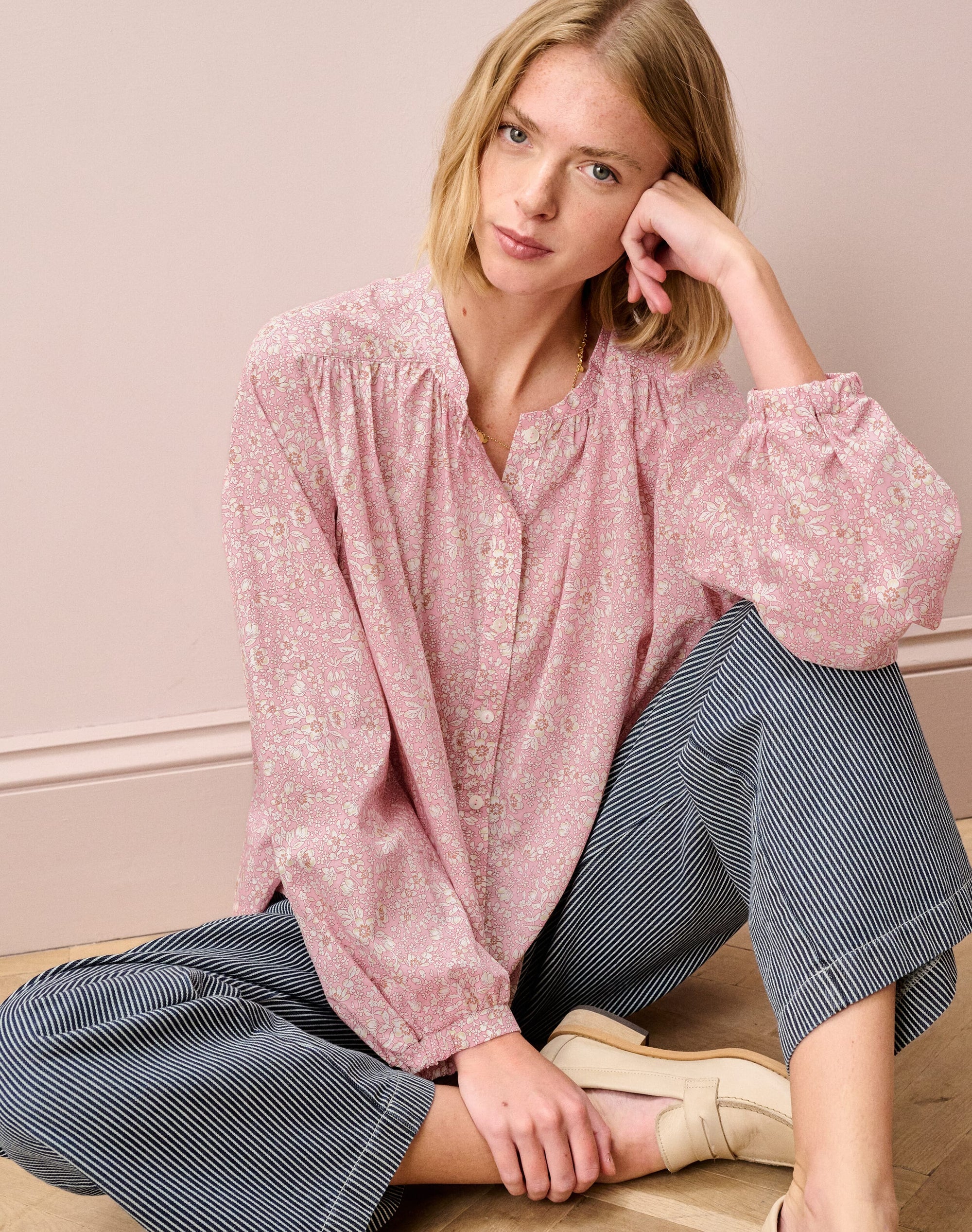 Liberty Print Organic Cotton Smock Shirt