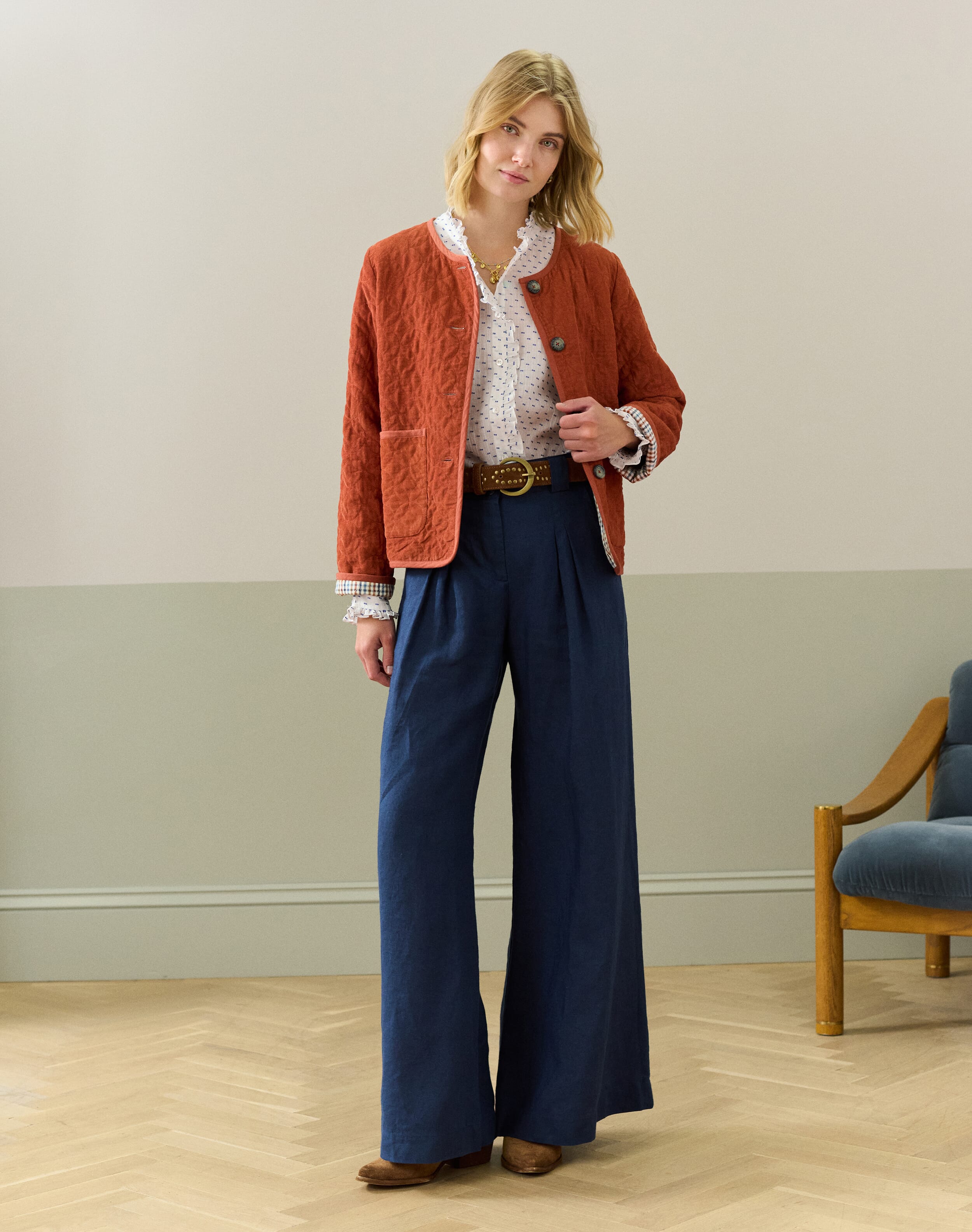Cotton Dobby Pie Crust Blouse