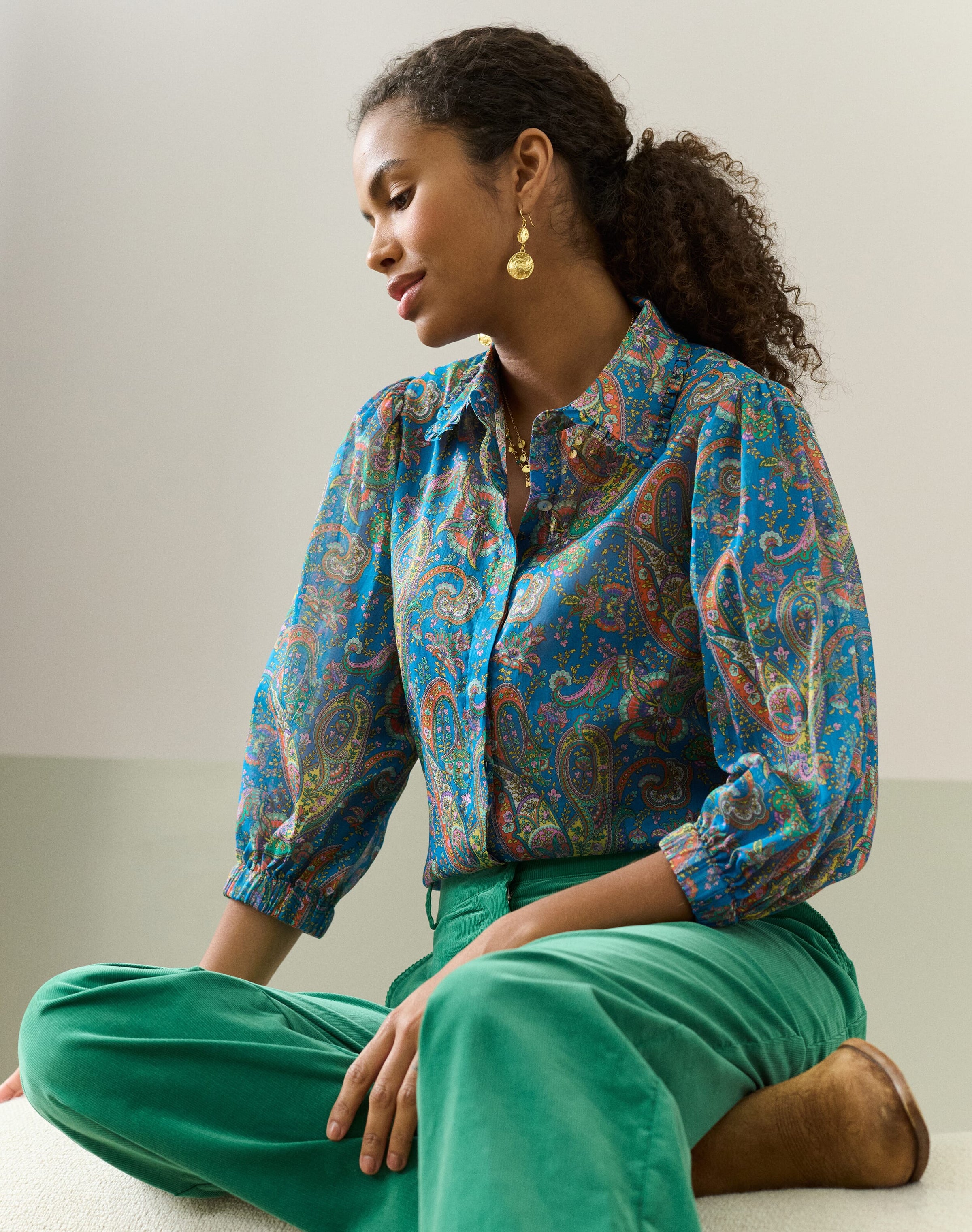 Liberty Print Cotton Chiffon Blouse