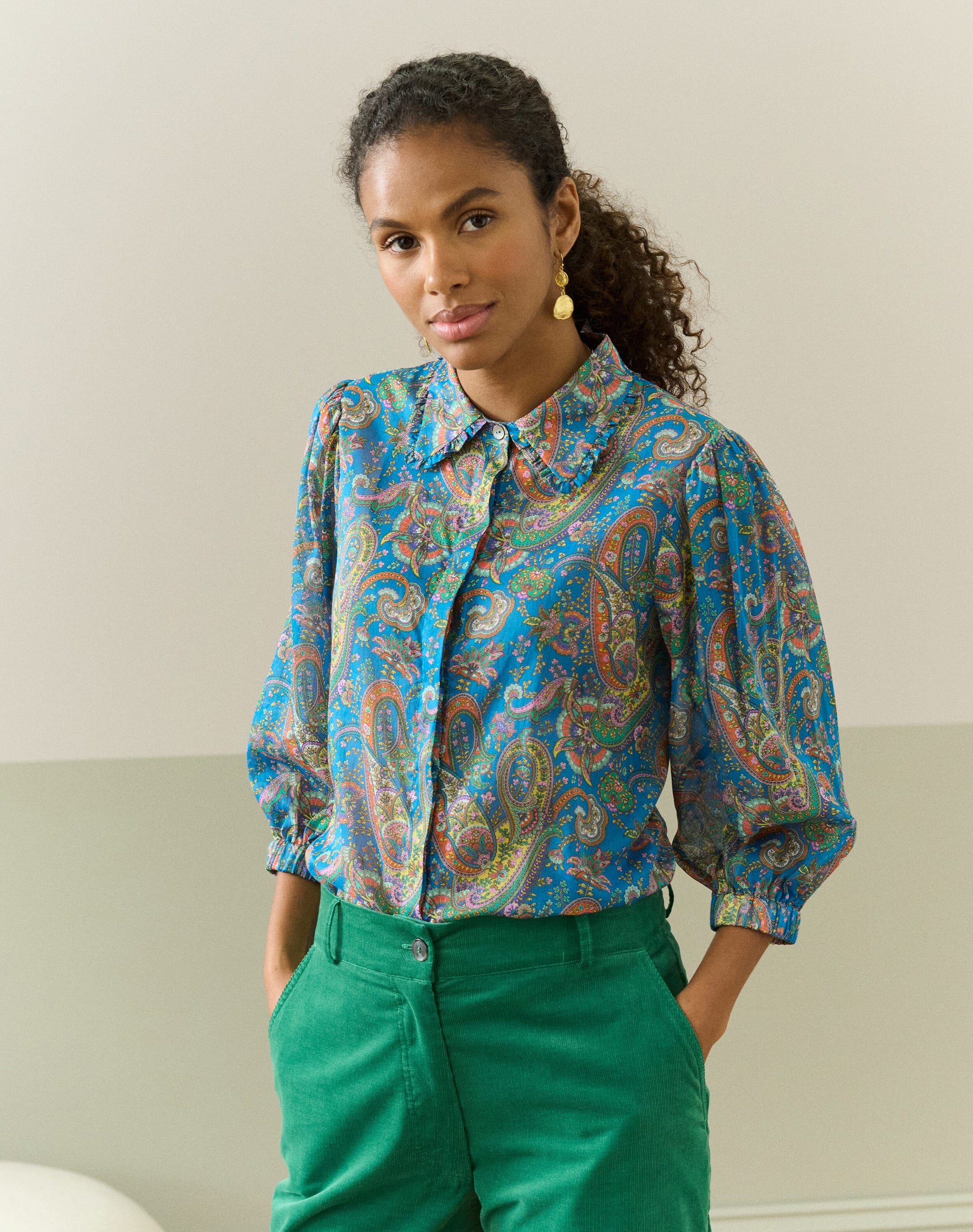 Liberty Print Cotton Chiffon Blouse