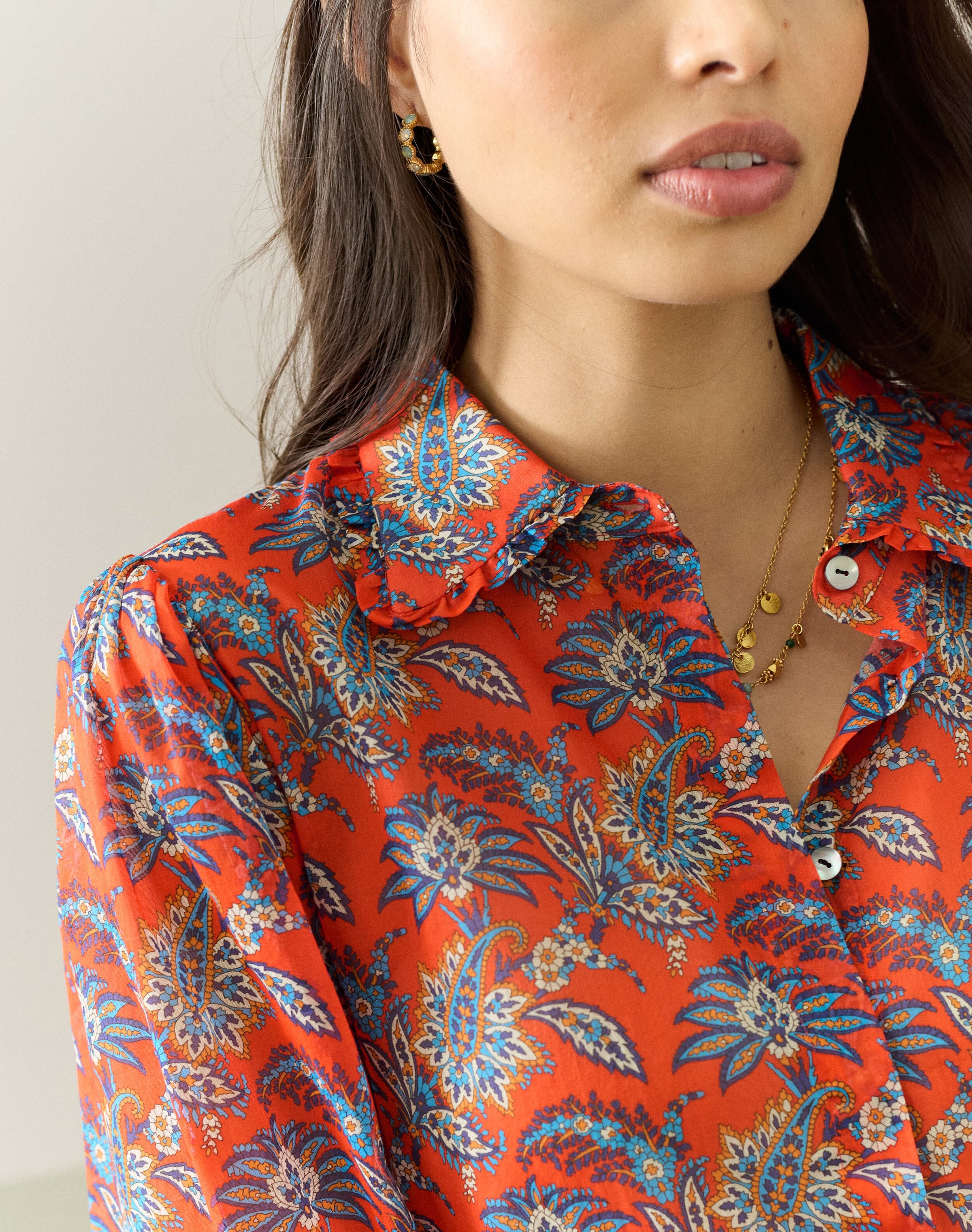 Liberty Print Cotton Chiffon Blouse