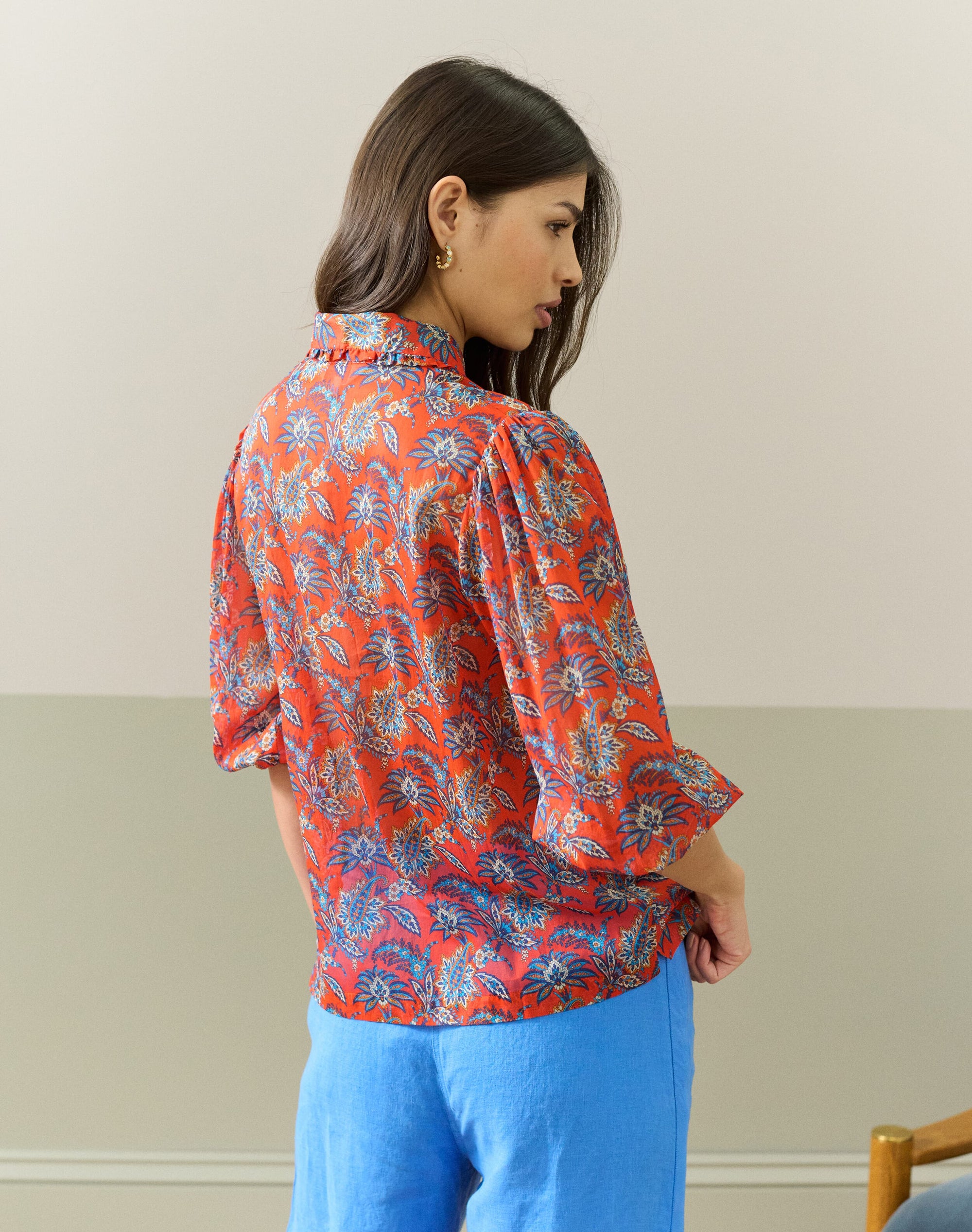 Liberty Print Cotton Chiffon Blouse