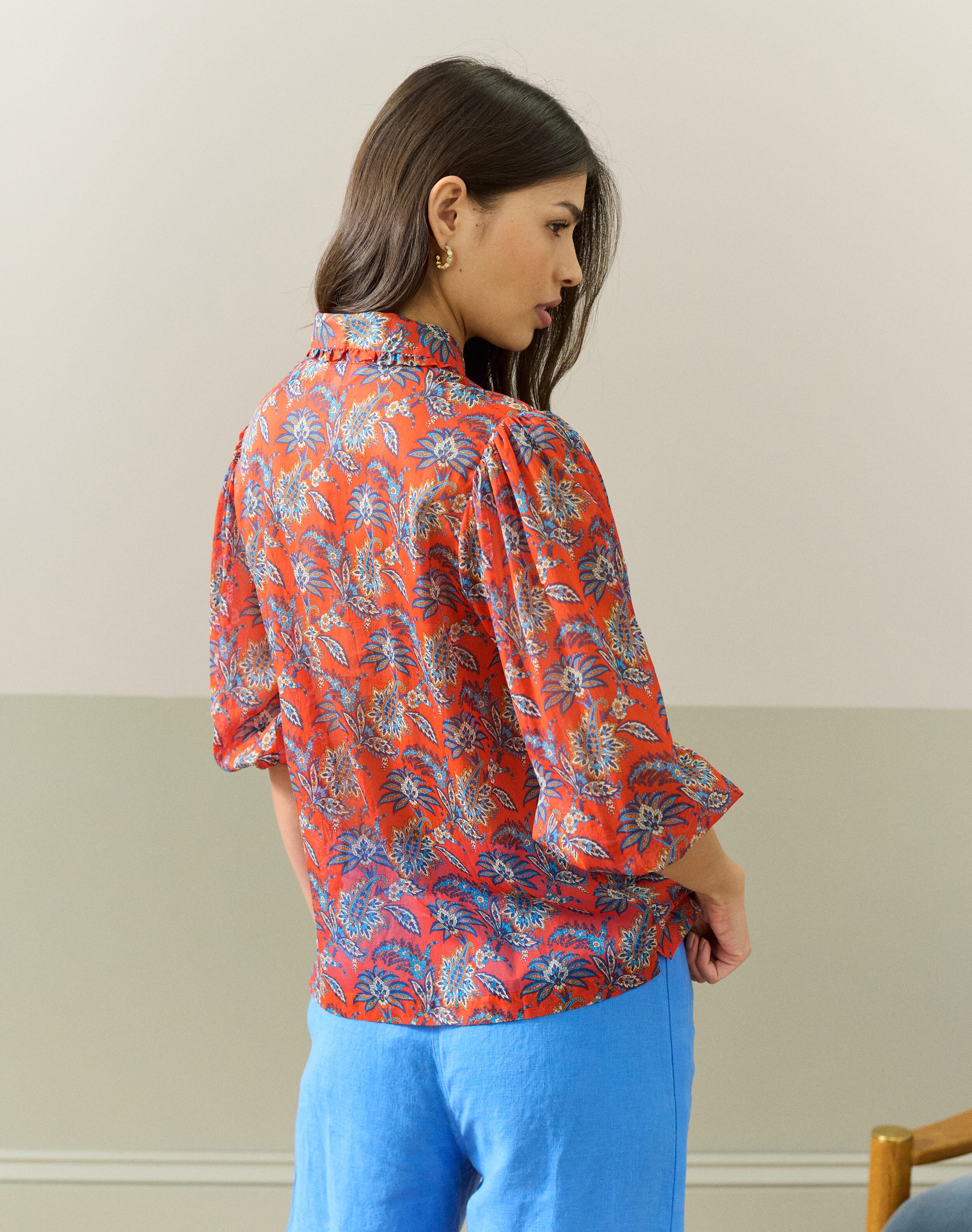 Liberty Print Cotton Chiffon Blouse