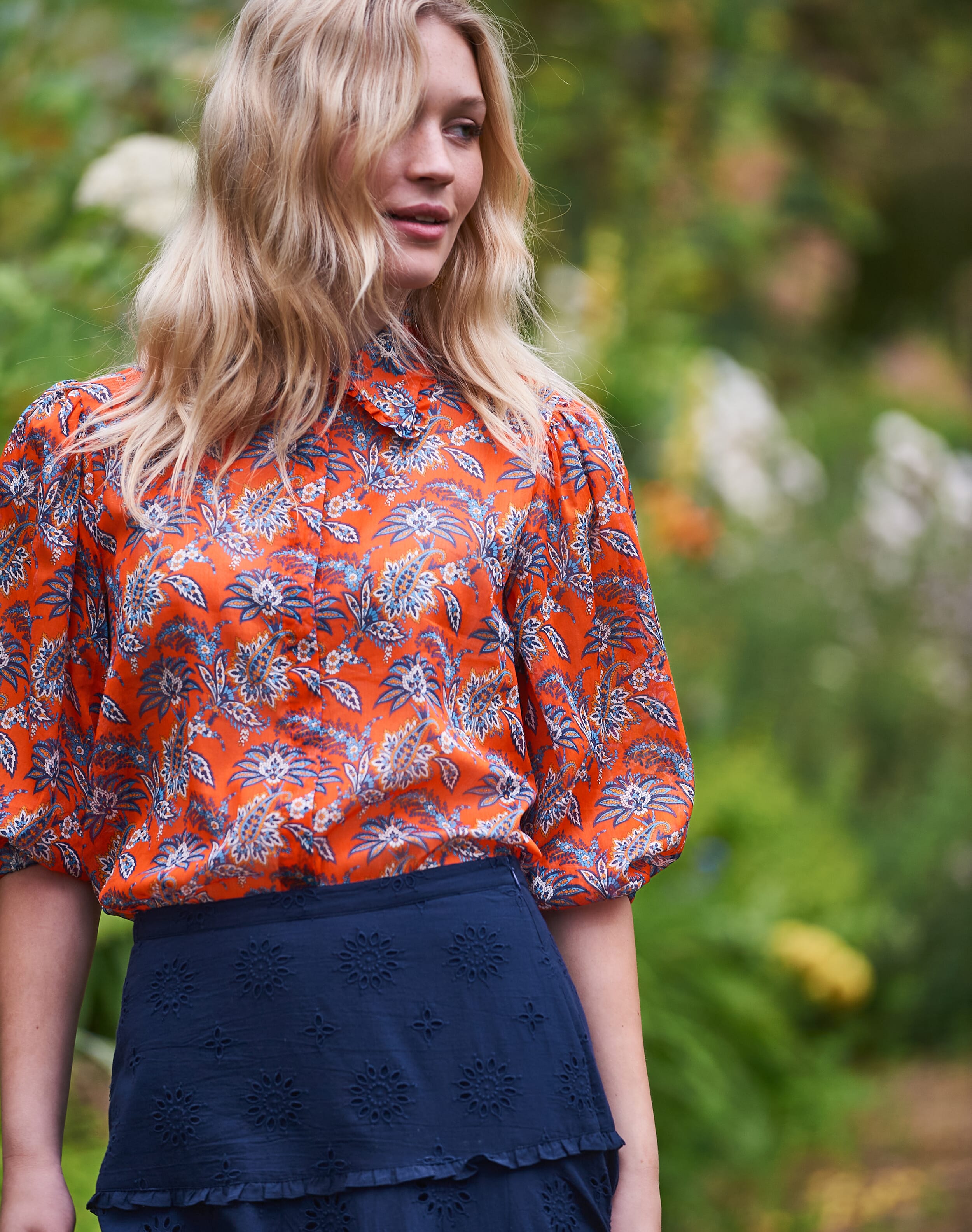 Liberty Print Cotton Chiffon Blouse