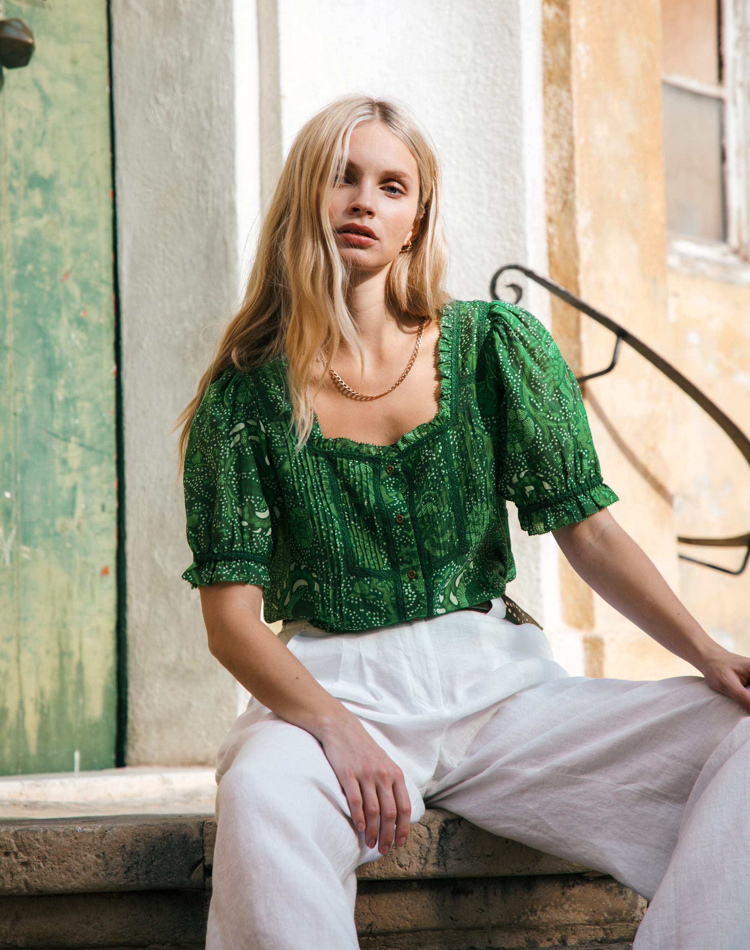Silk Cotton Batik Print Blouse