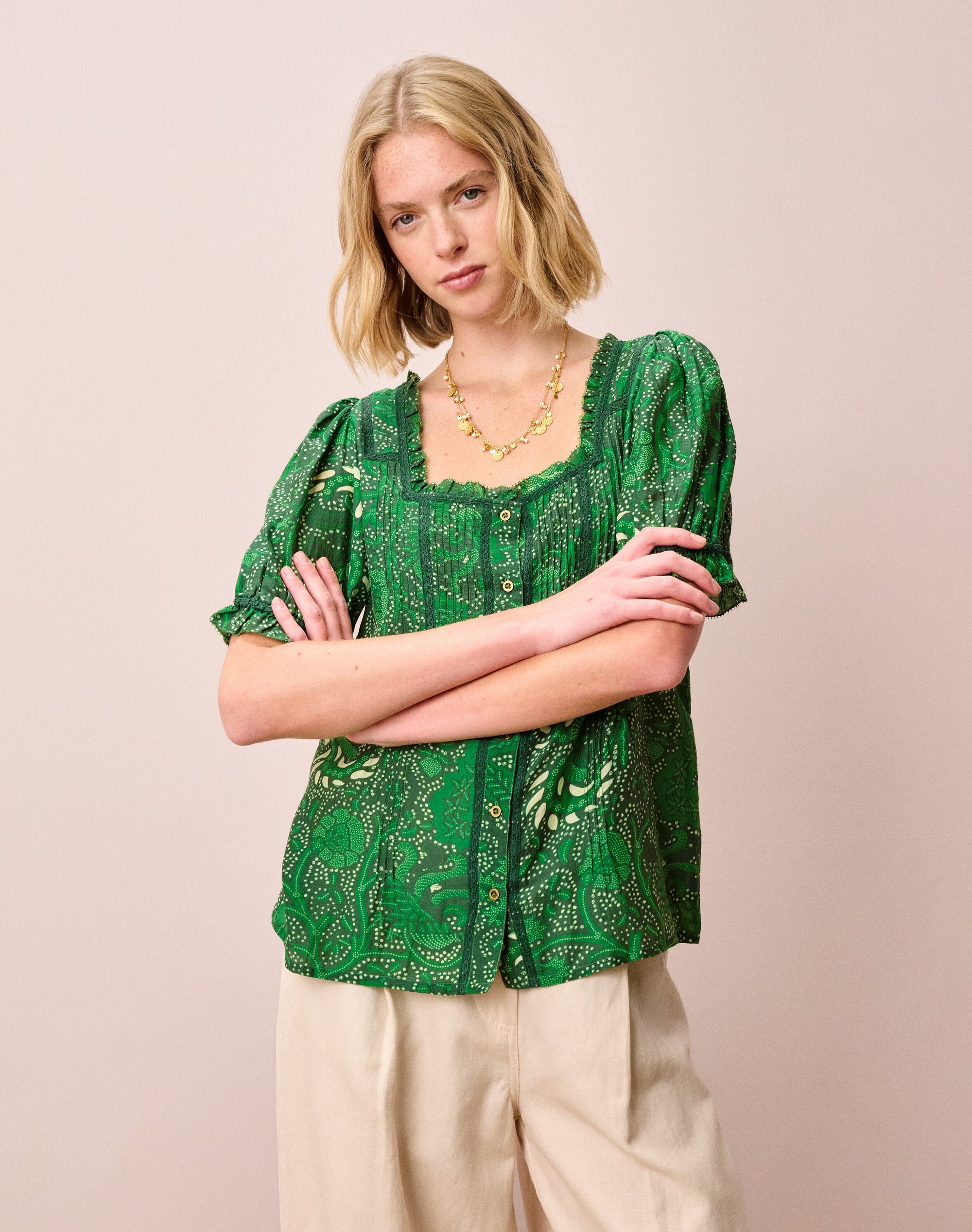 Silk Cotton Batik Print Blouse