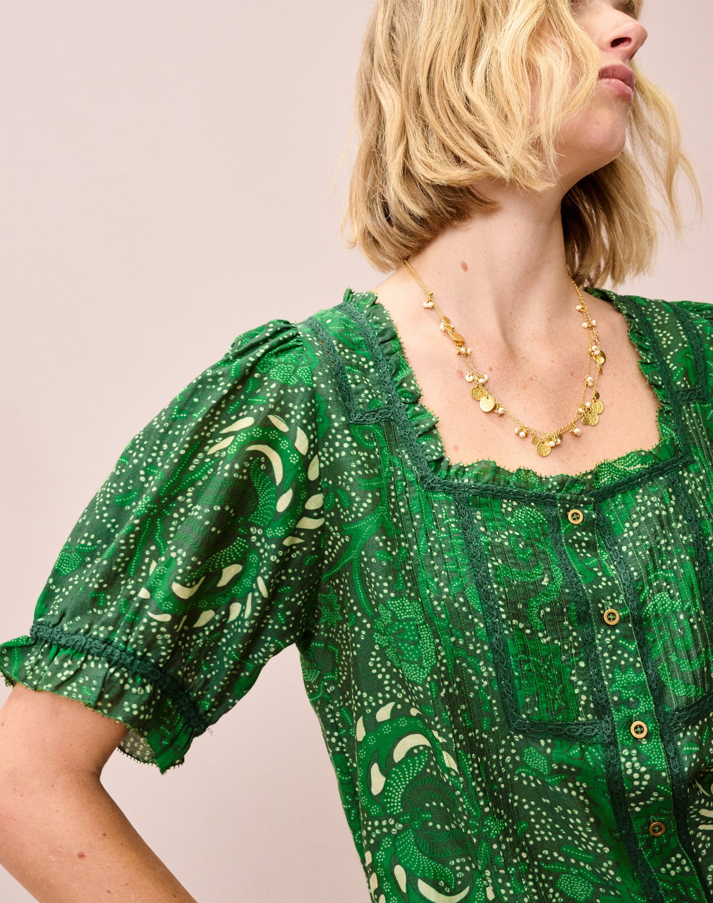 Silk Cotton Batik Print Blouse