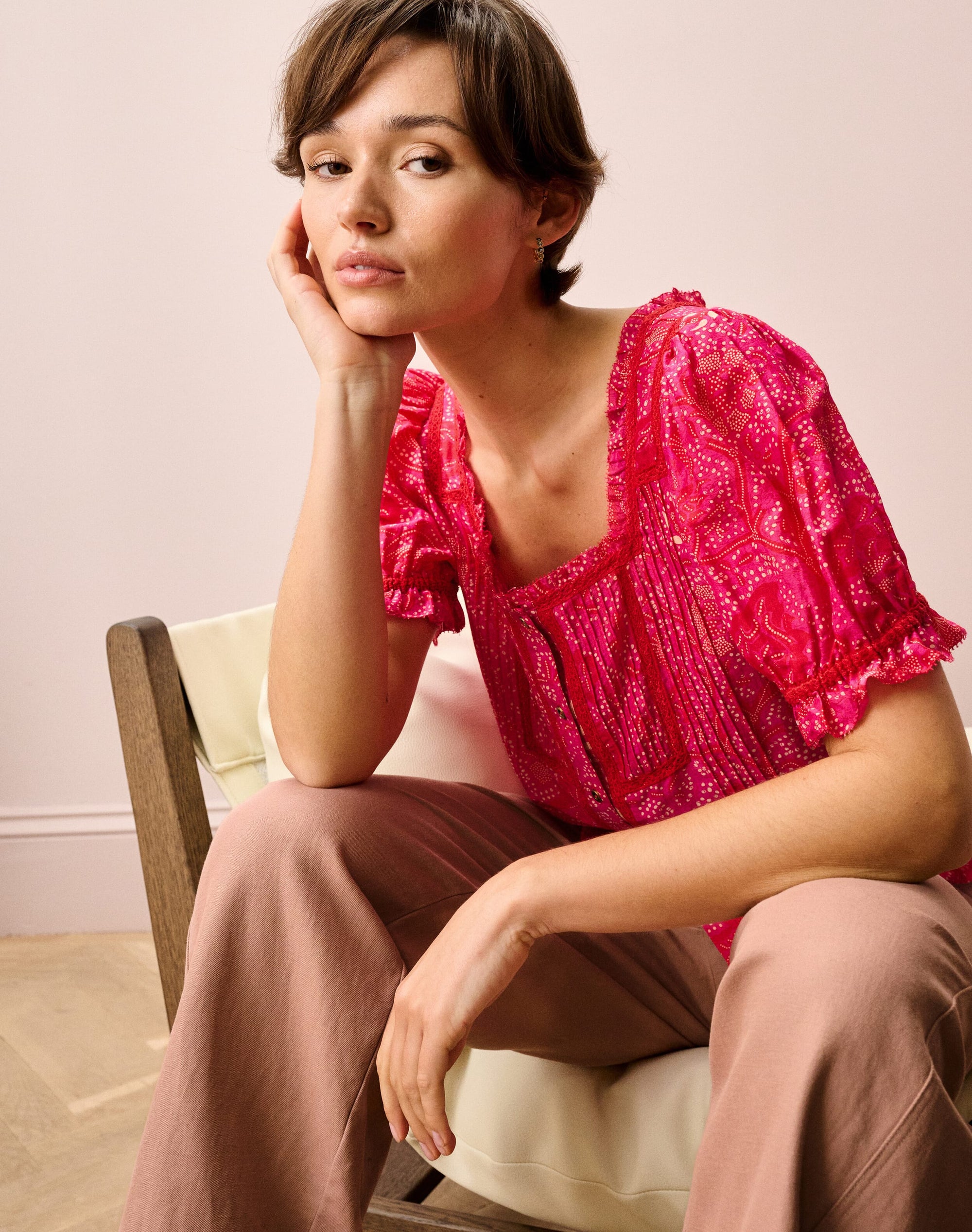 Silk Cotton Batik Print Blouse