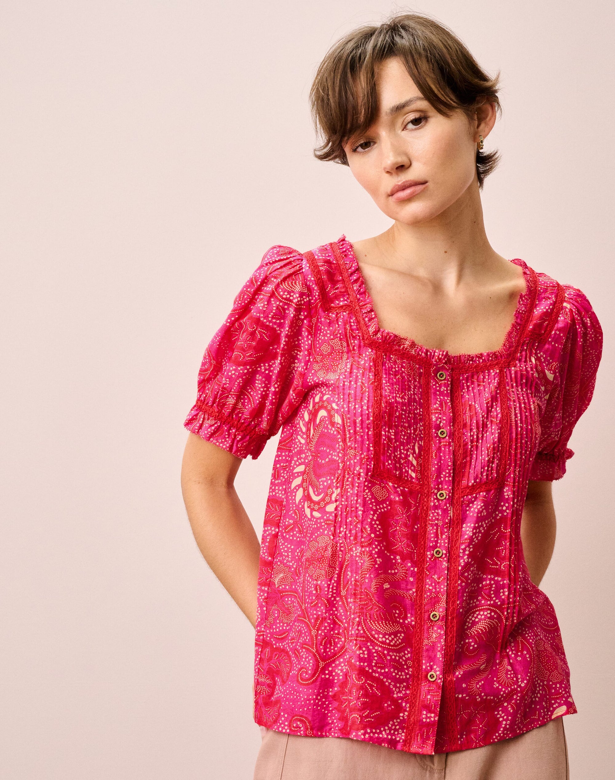Silk Cotton Batik Print Blouse