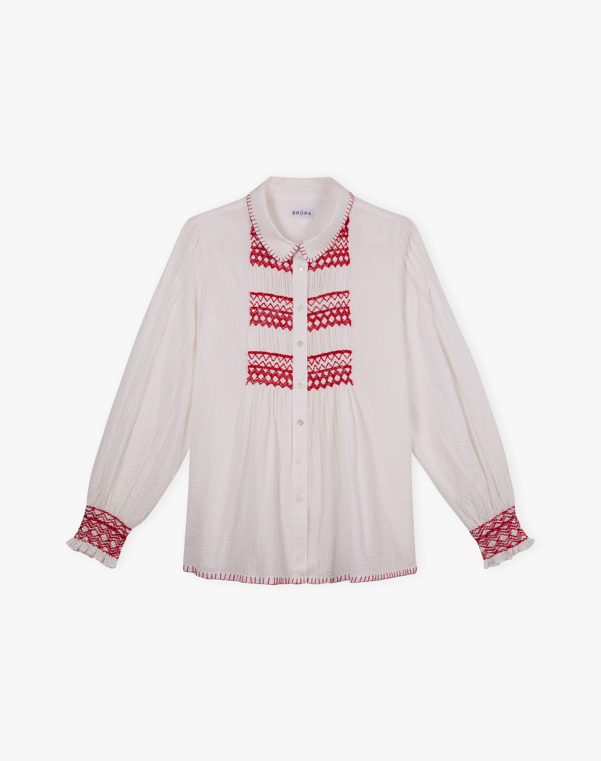 Smocked Cotton Blouse