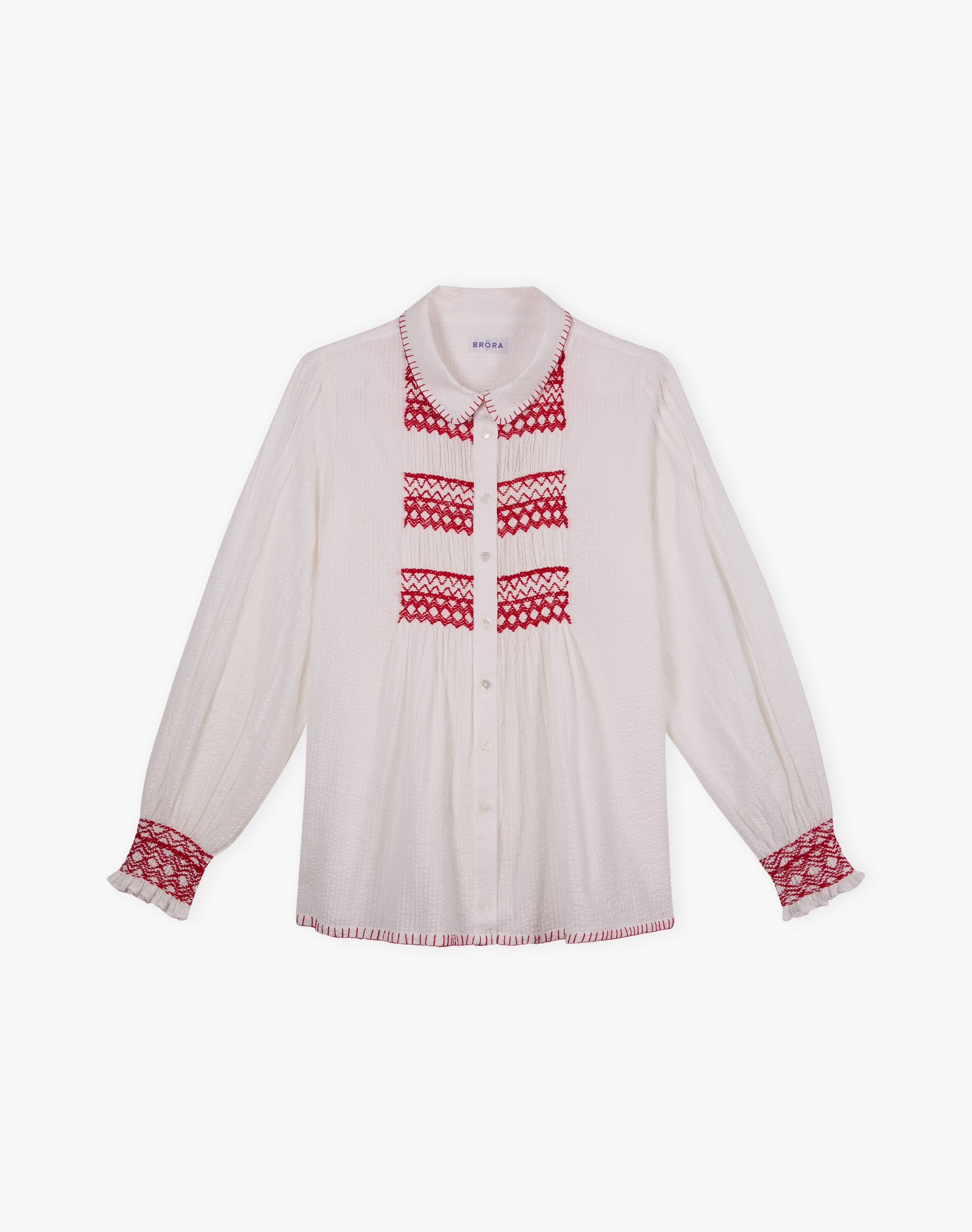 Smocked Cotton Blouse