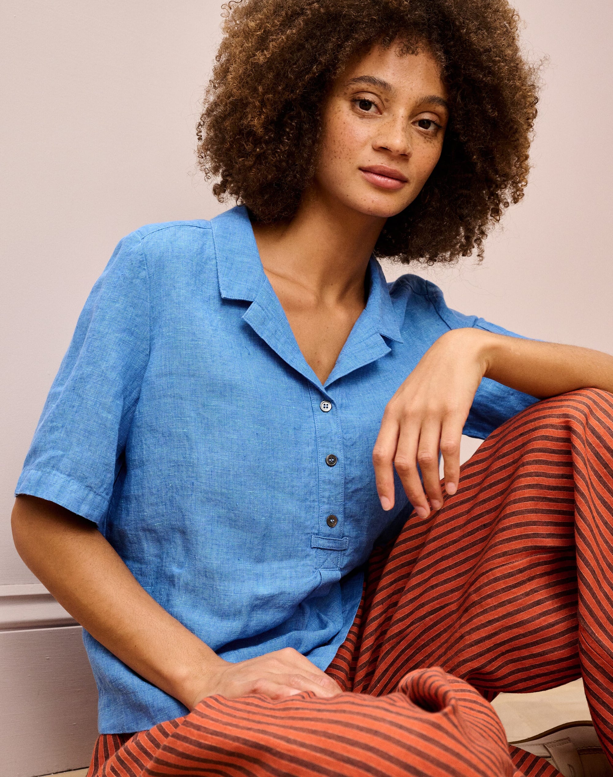 Textured Weave Linen Utility Shirt