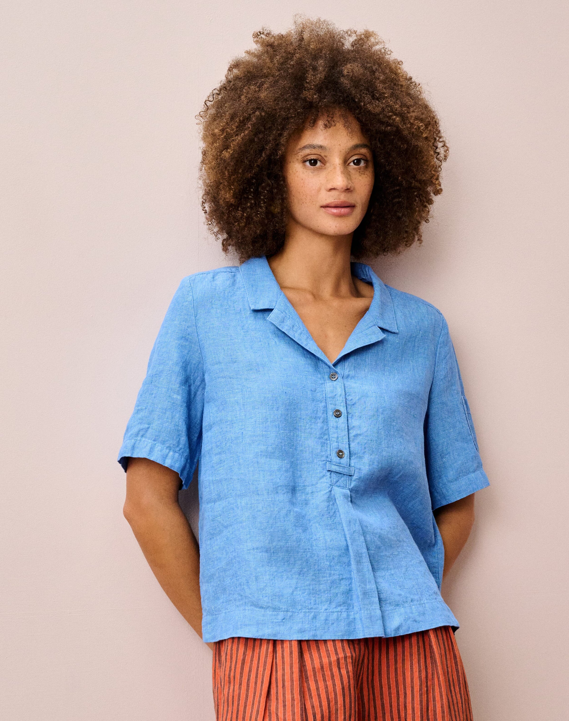 Textured Weave Linen Utility Shirt