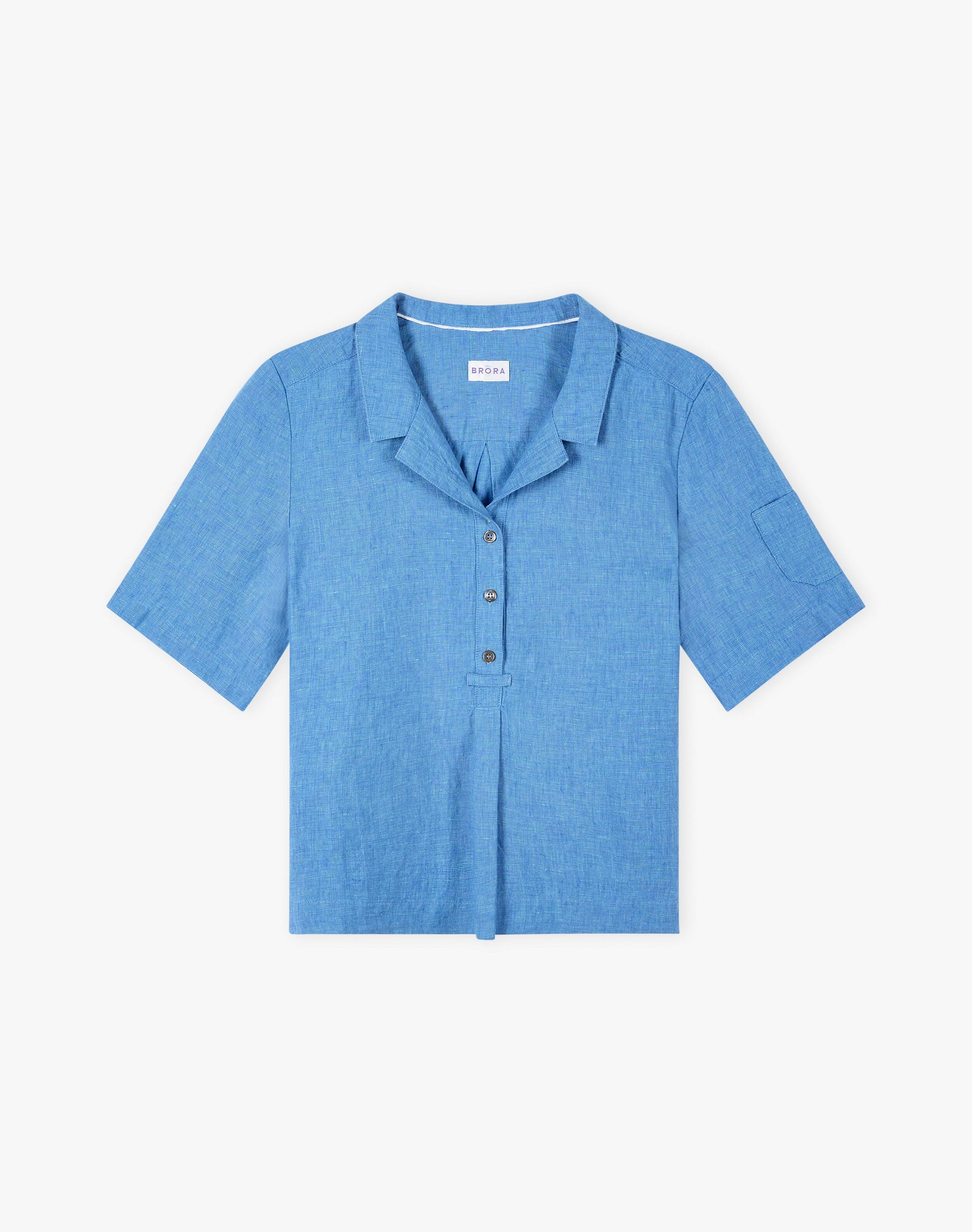 Textured Weave Linen Utility Shirt