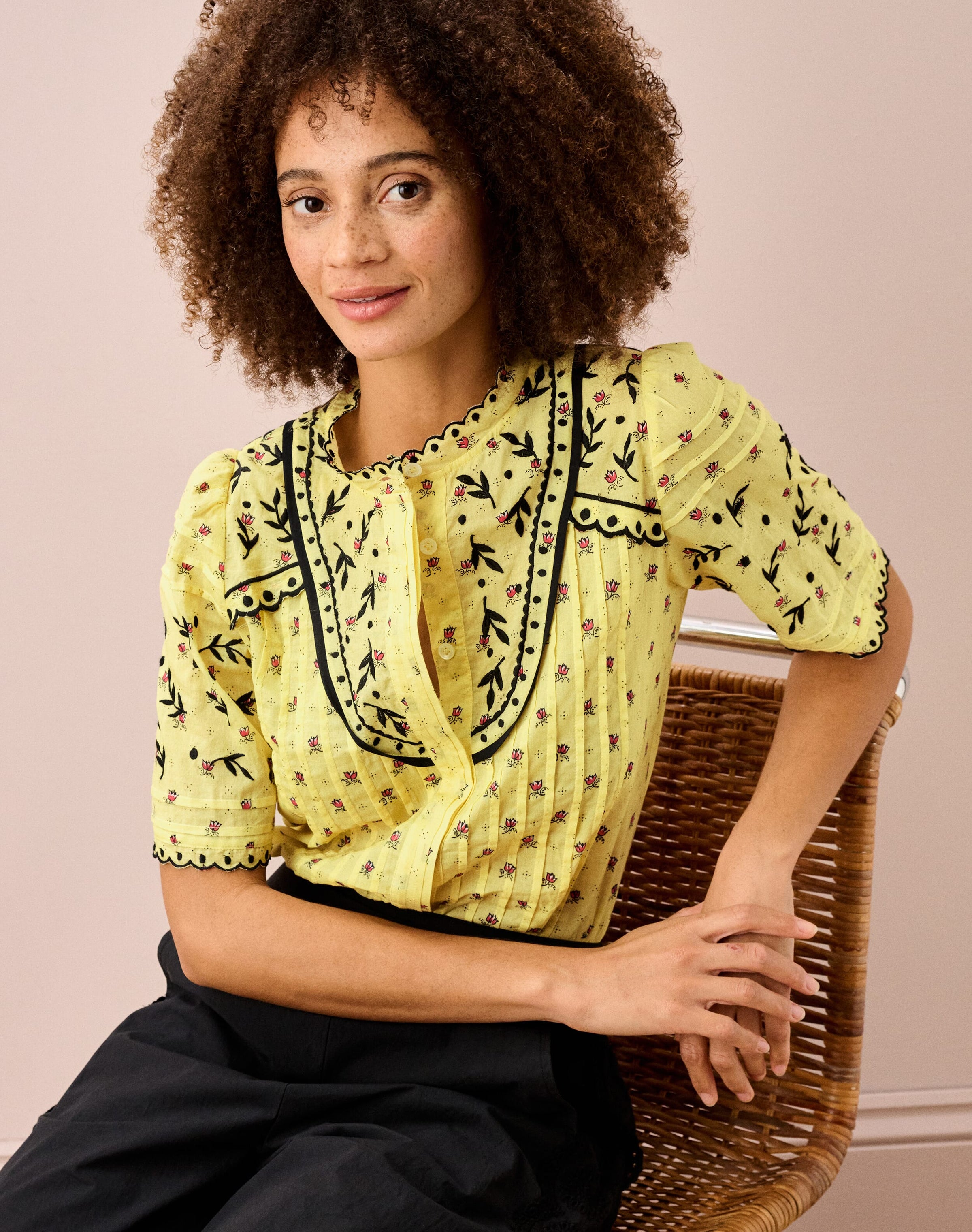 Organic Cotton Floral Print Blouse
