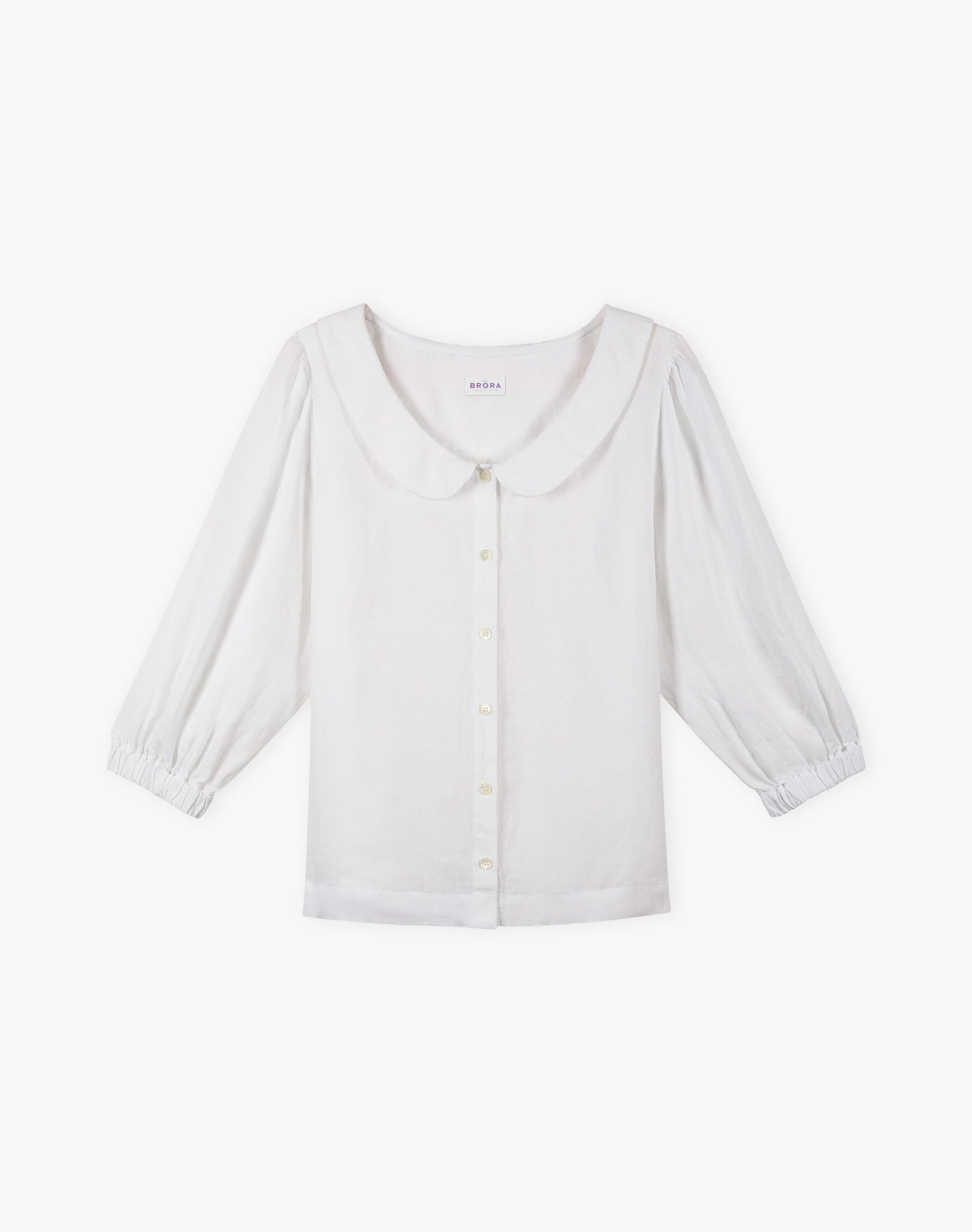 Washed Linen Peter Pan Blouse