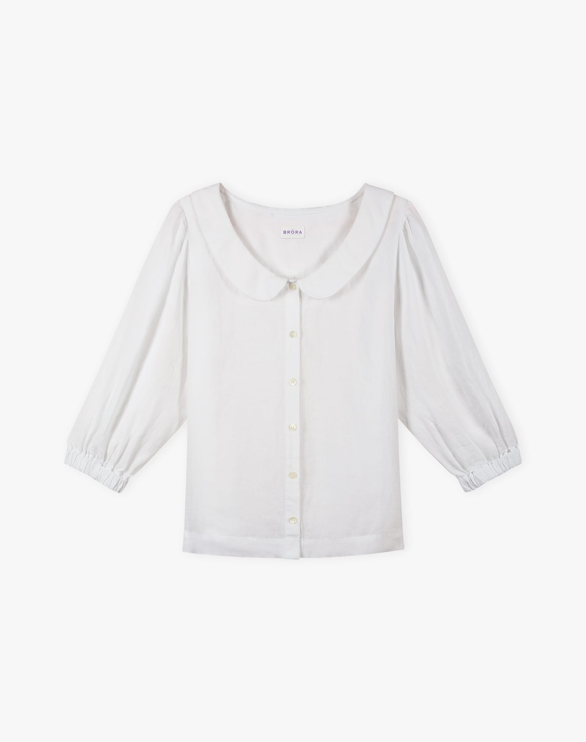 Washed Linen Peter Pan Blouse