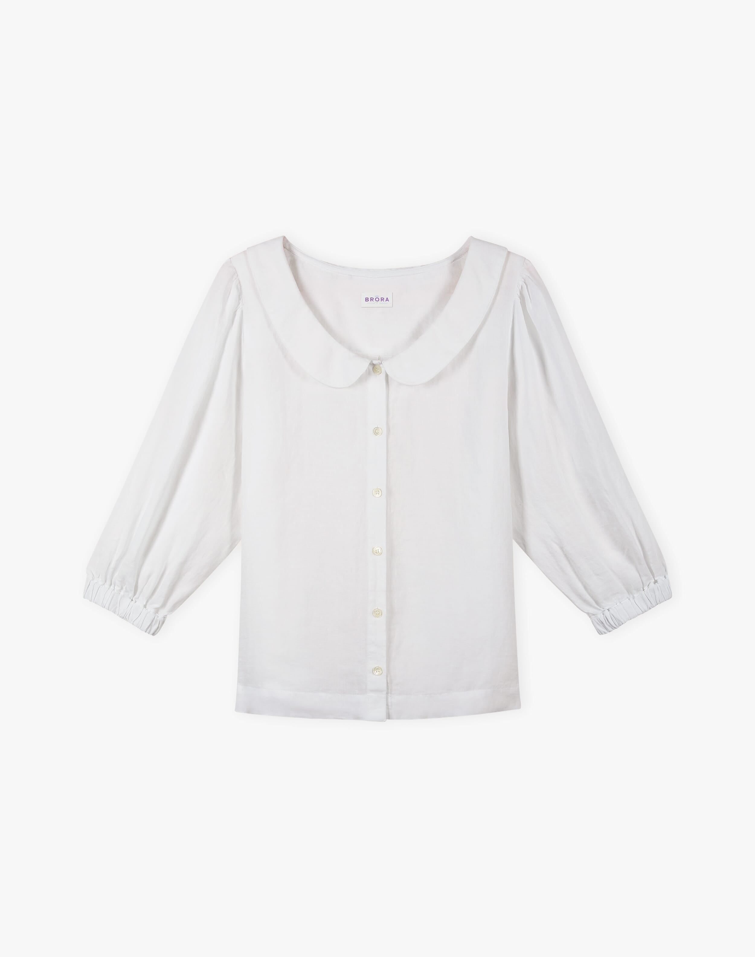 Washed Linen Peter Pan Blouse