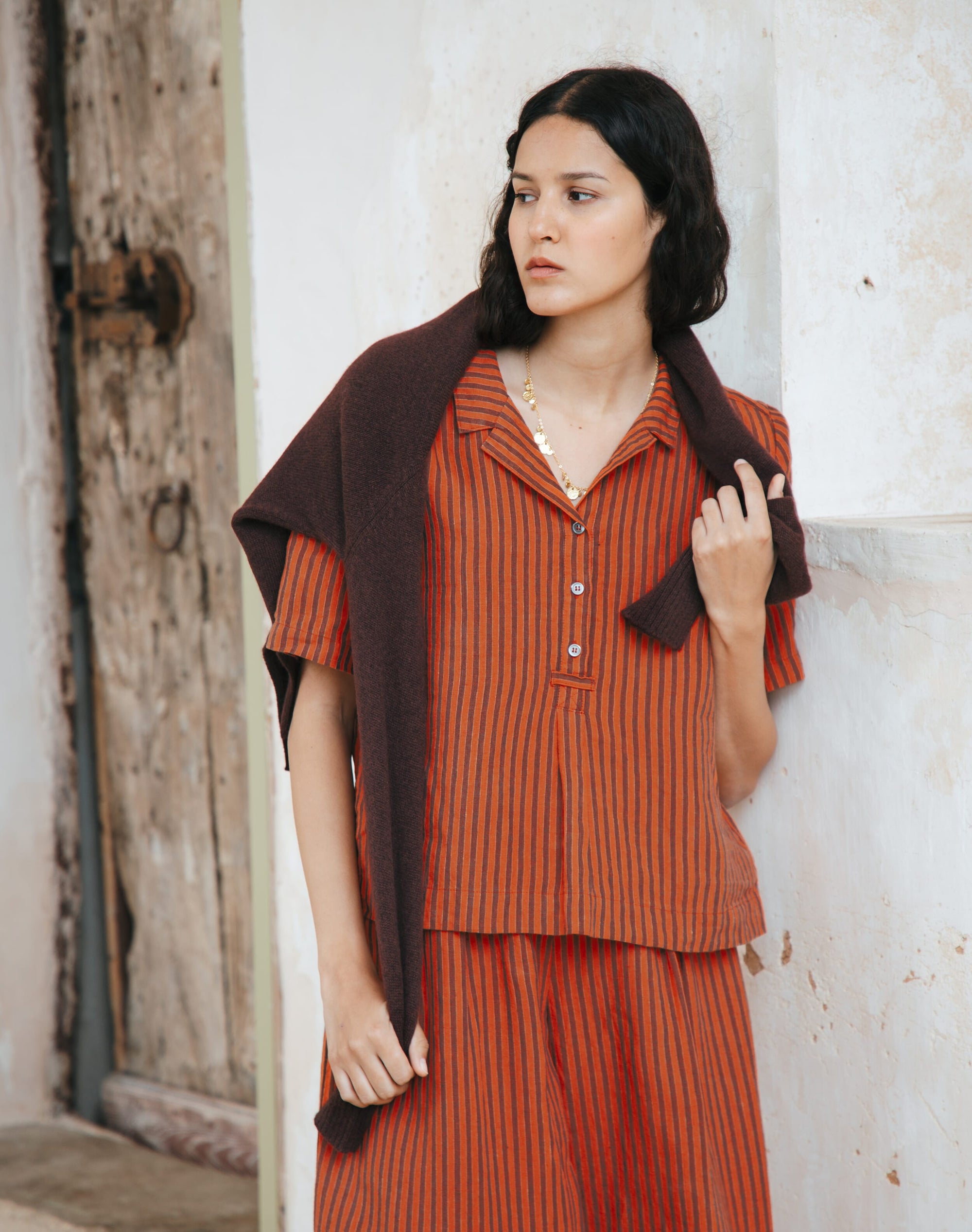 Stripe Linen Utility Shirt