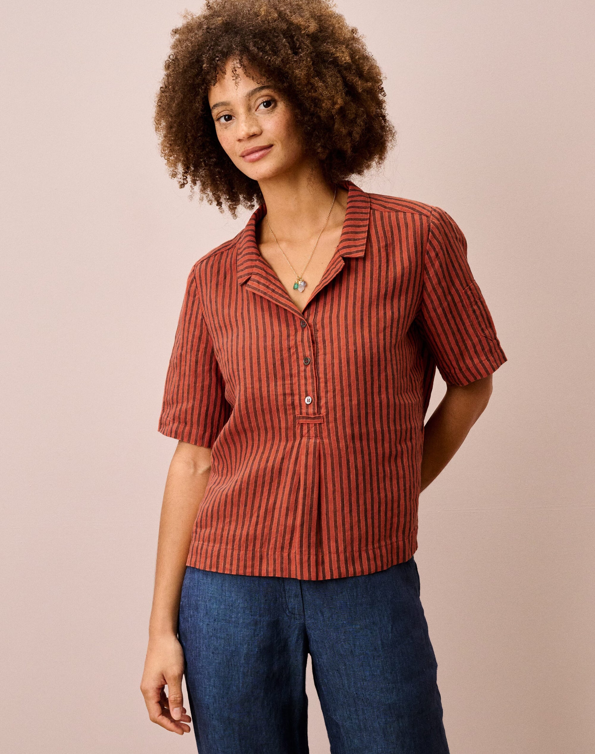 Stripe Linen Utility Shirt